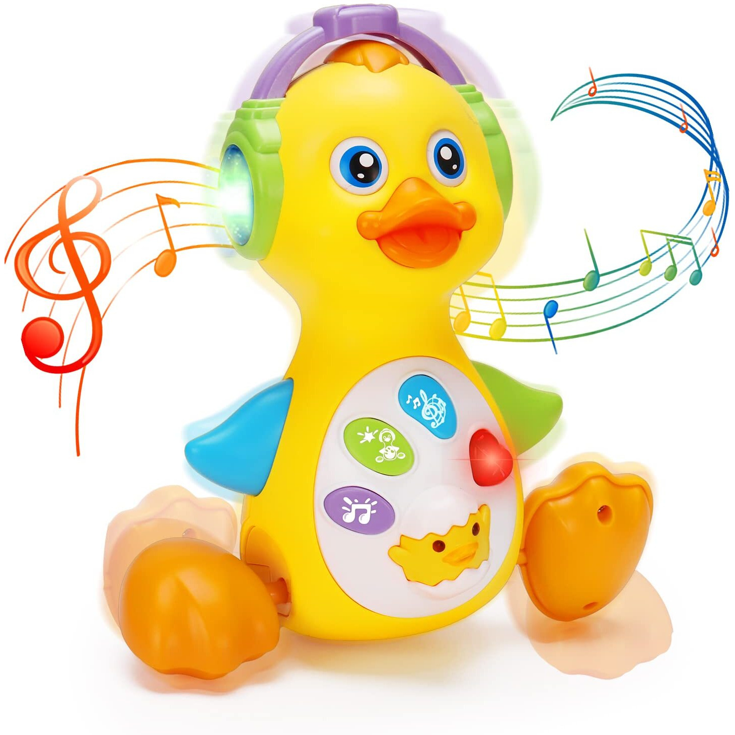 Baby Musical Duck Toy Dancing Crawling Tummy Time, Light Up Infant Toys 0-3-6 6-12 12-18 Months Easter Gifts For 1 2 Year Old Boys Girls Baby Learning Development Toddler Toys Age 1-2