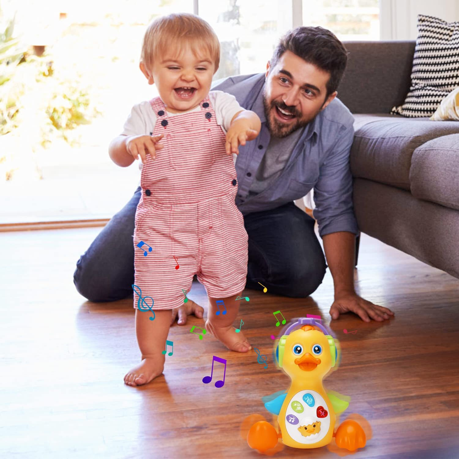 Baby Musical Duck Toy Dancing Crawling Tummy Time, Light Up Infant Toys 0-3-6 6-12 12-18 Months Easter Gifts For 1 2 Year Old Boys Girls Baby Learning Development Toddler Toys Age 1-2