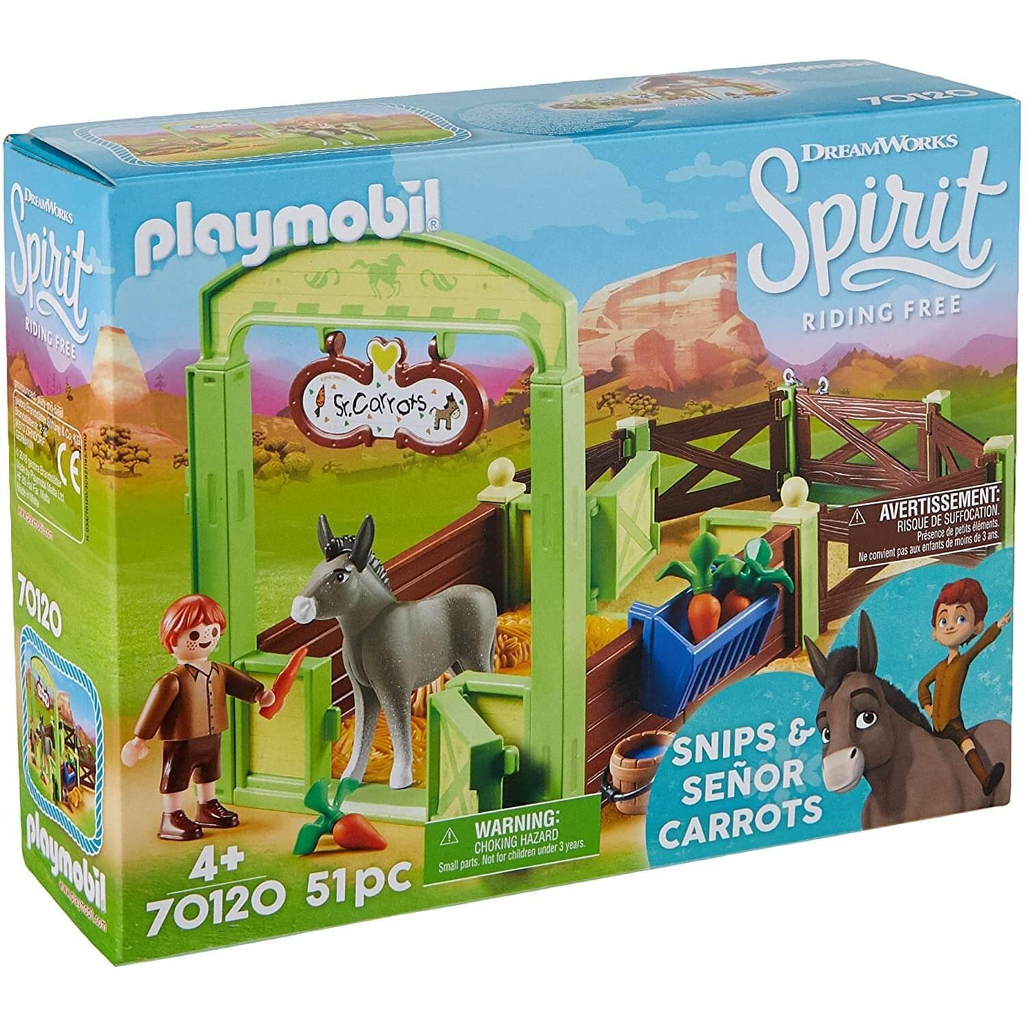 Playmobil Dreamworks Spirit Snips & Seor Carrots With Horse Stall