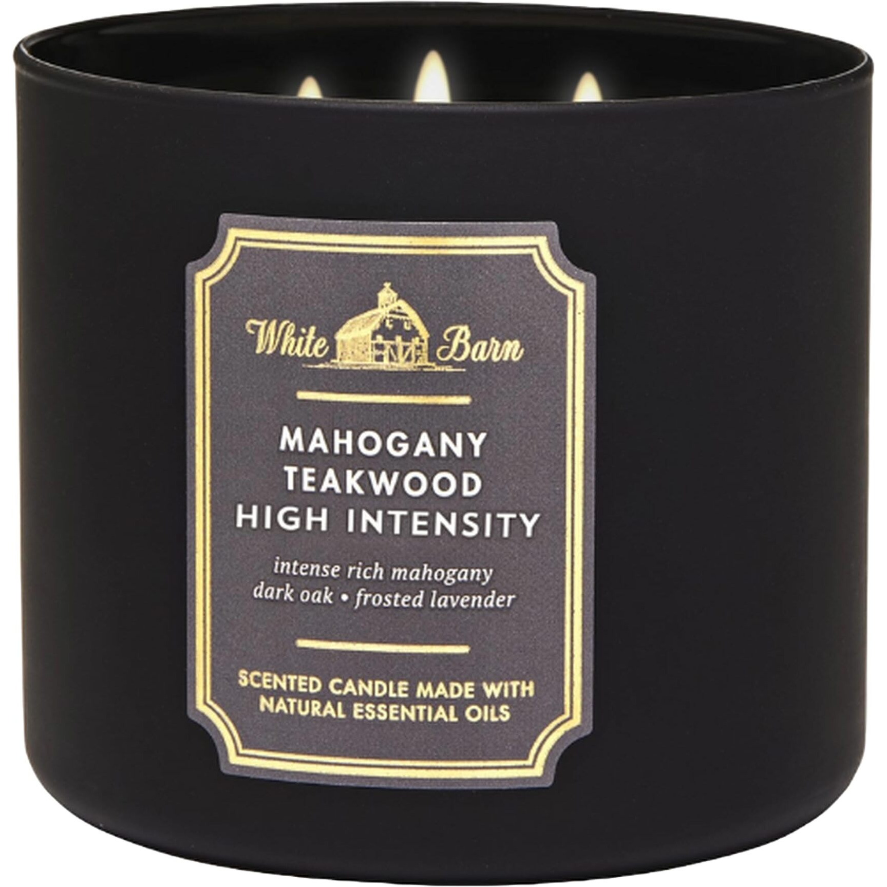 Bath & Body Works White Barn 3-Wick Candle In Mahogany Teakwood High Intensity, Scented