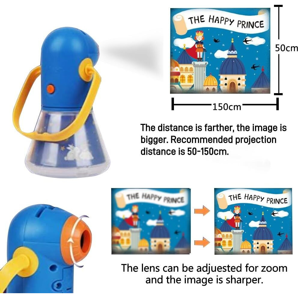 Matteobenni Kids Multifunctional Story Projector, Night Lights Projector Storybook Toy, Educational Toys Gifts For 3-12 Year Old Boys/Girls