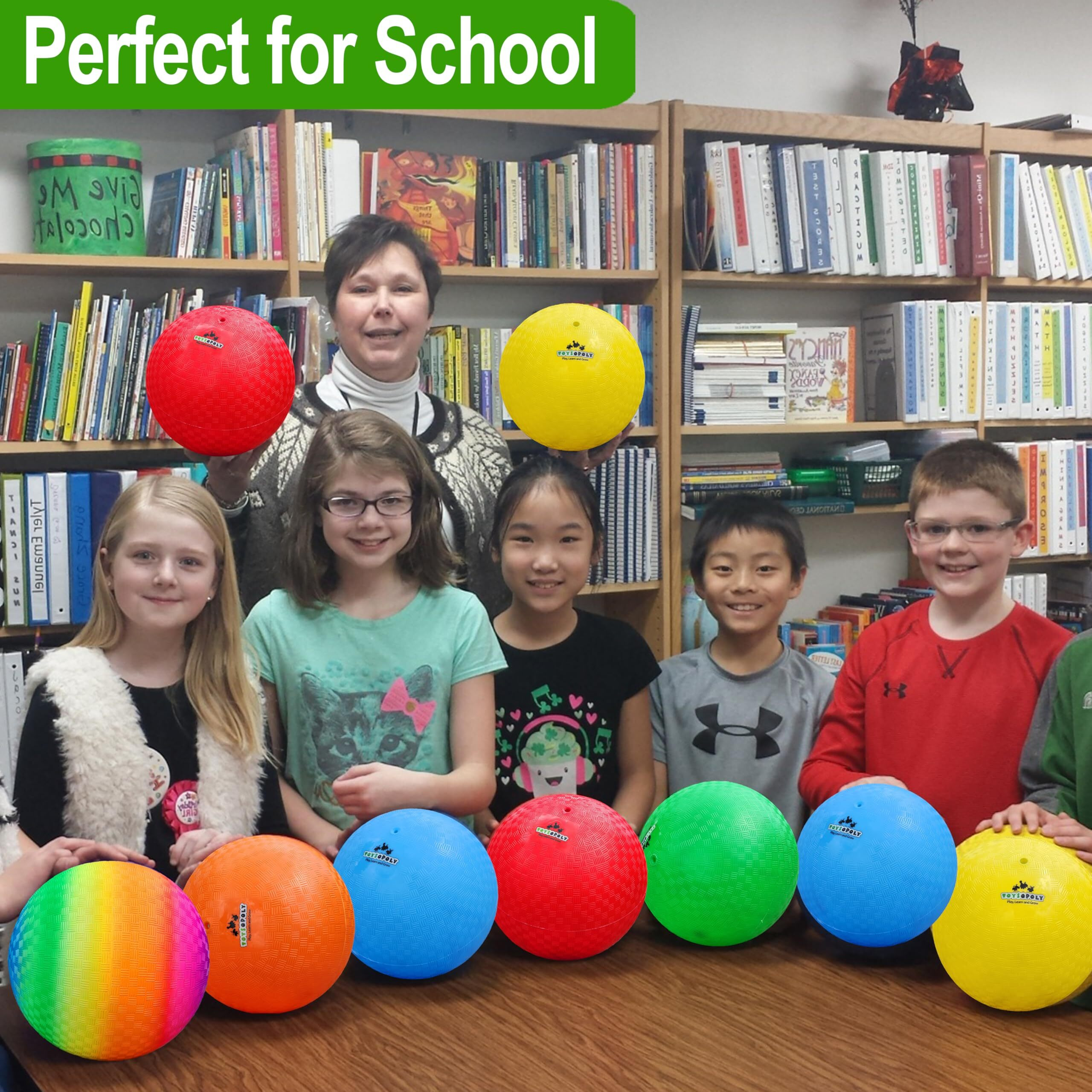 Toysopoly Playground Balls 8.5 Inch, Kickball Dodgeball For Kids And Adults - Bouncing Dodge Ball, Handball, Square Game For Outdoor & Indoor + Free Pump & Mesh Bag