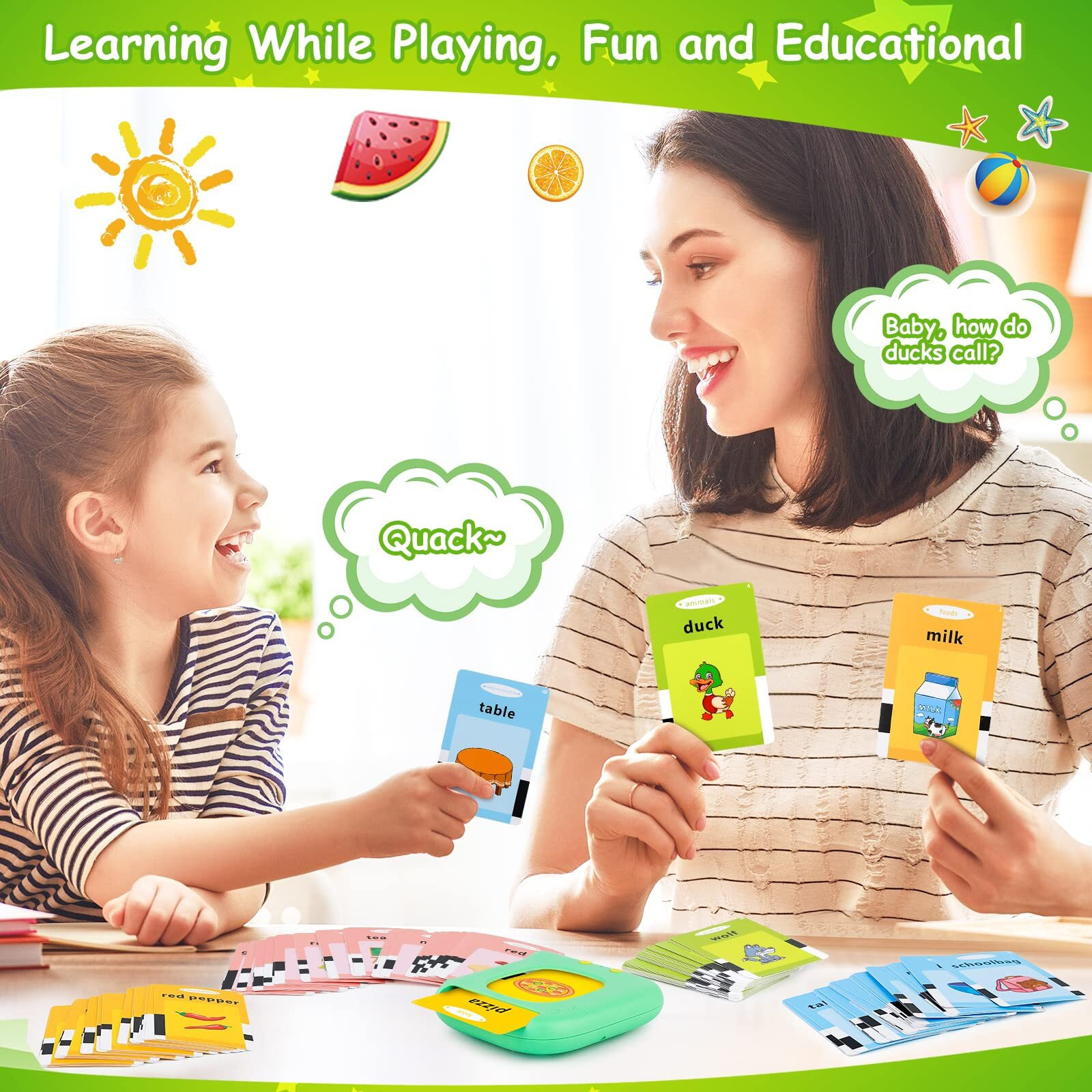Beefox Talking Flash Cards For Toddlers 1-3, Autism Sensory Toys For Autistic Kids, Montessori Educational Learning Toys With 224 Sight Words, Speech Therapy Toys For 1-5 Year Old Boys Girls Gifts