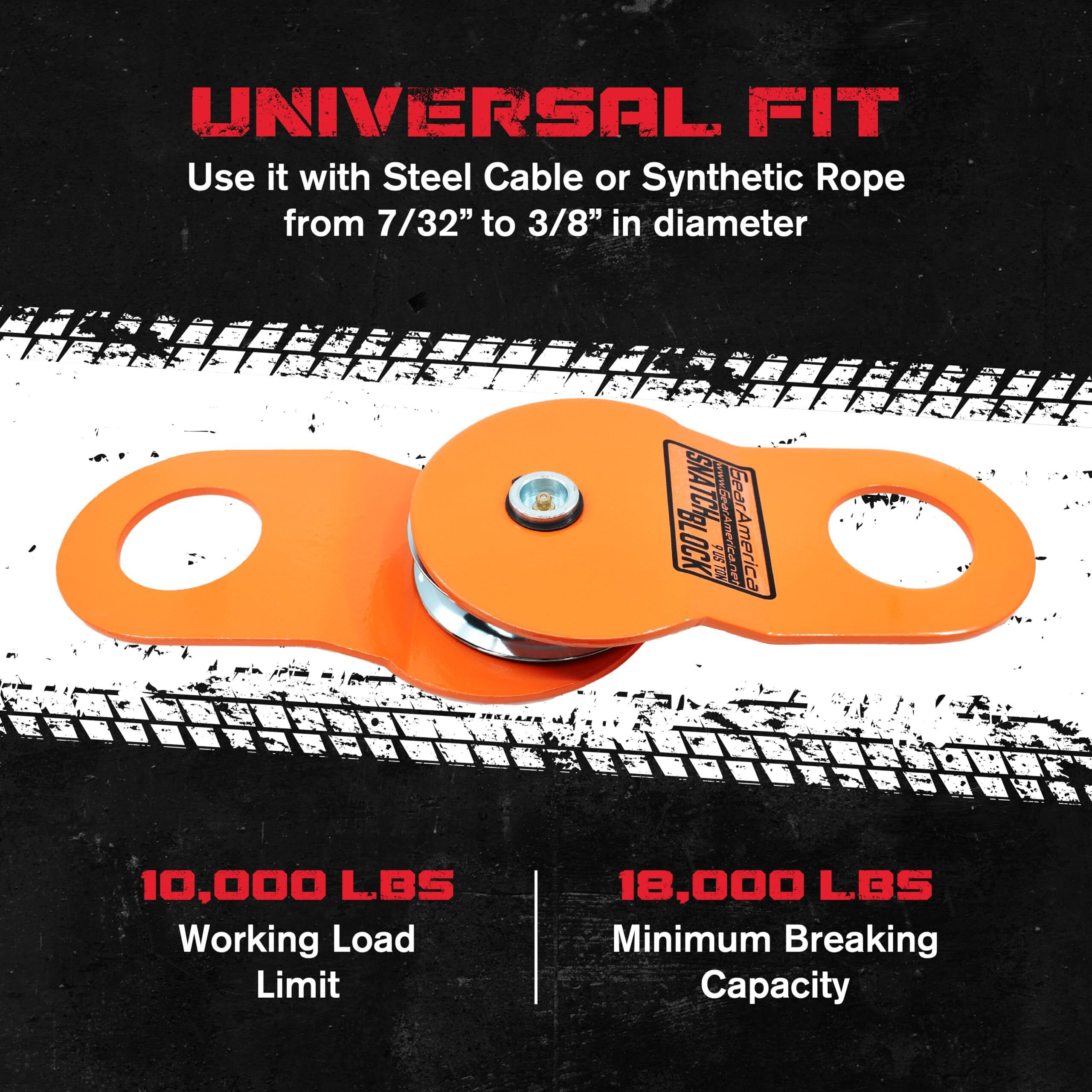 Gearamerica 9 Us Ton Winch Snatch Block Pulley | Block And Tackle Pulley System For Synthetic Rope Or Steel Cable | Heavy Duty Offroad Recovery Accessory For Truck, Tractor, Atv & Utv (2 Pack)