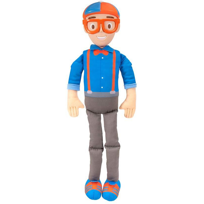 Blippi Blp0013 Bendable Plush Doll, 16    Tall Featuring Sfx-Squeeze The Belly To Hear Classic Catchphrases-Fun, Educational Toys For Babies, Toddlers, And Young Kids