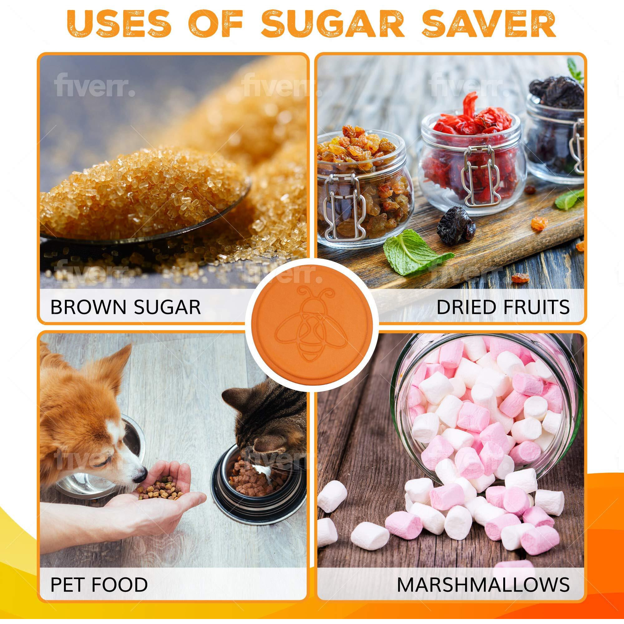 Enolvo Brown Sugar Keeper Bee - Terra Cotta Brown Sugar Saver, Disc To Maintain Food Moisture In Container, Softener Stone, Terracotta Bear Softener Alternative - 4Pack