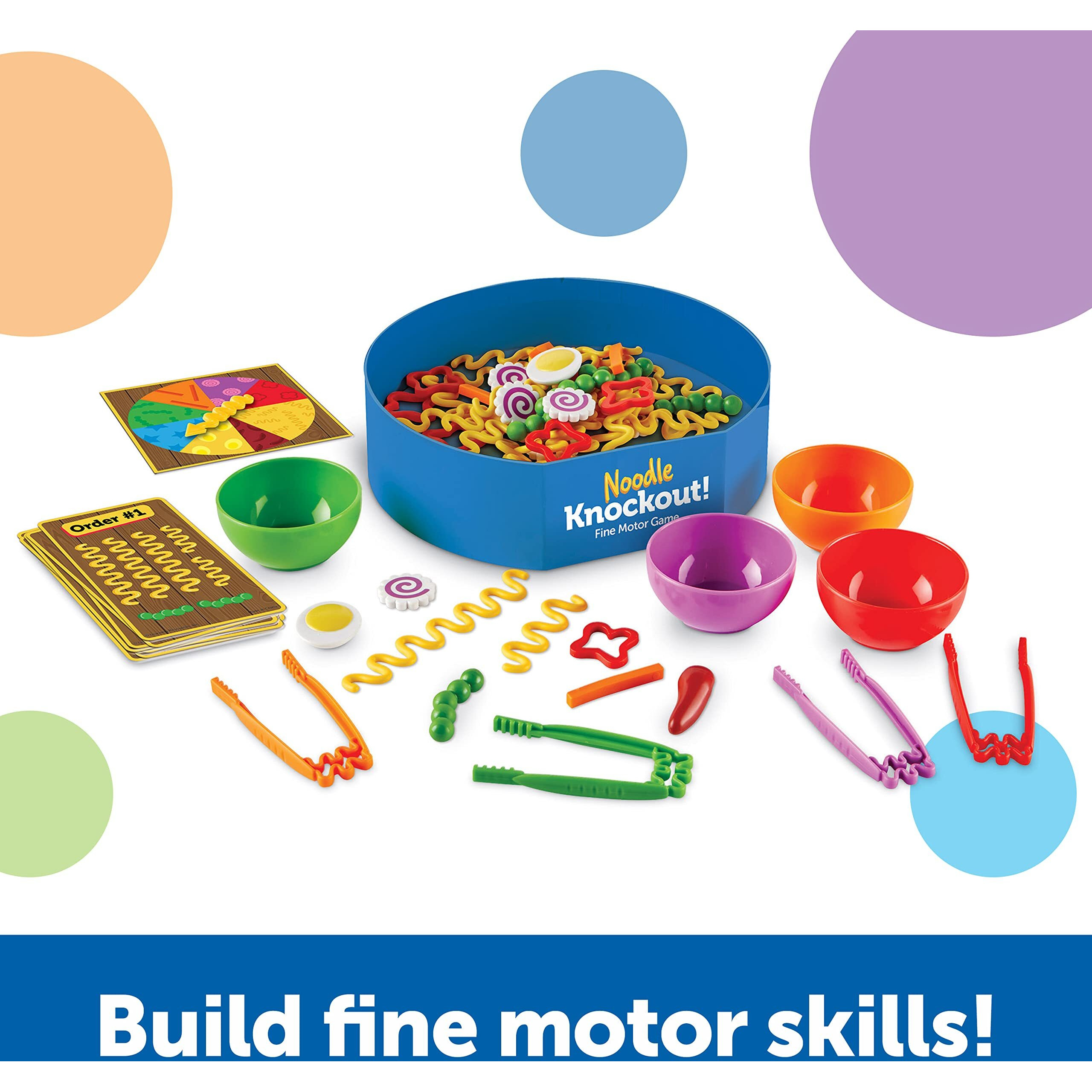 Learning Resources Noodle Knockout Fine Motor Game,Fine Motor Skills Toys, 67 Pieces, Ages 4+