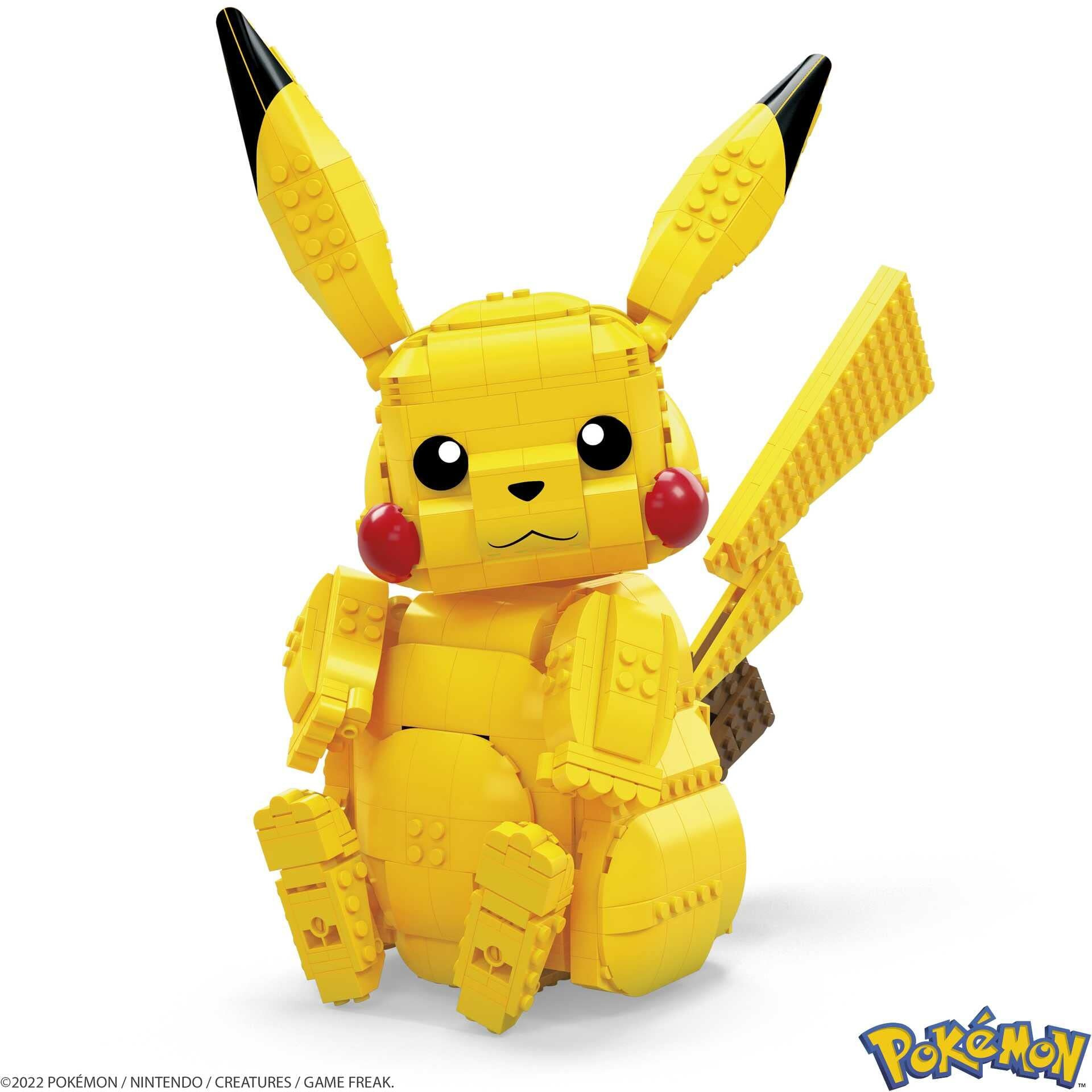 Mega Pok  Mon Building Toys Set Jumbo Pikachu With 806 Pieces, Articulated And Poseable, 12 Inches Tall, For Kids