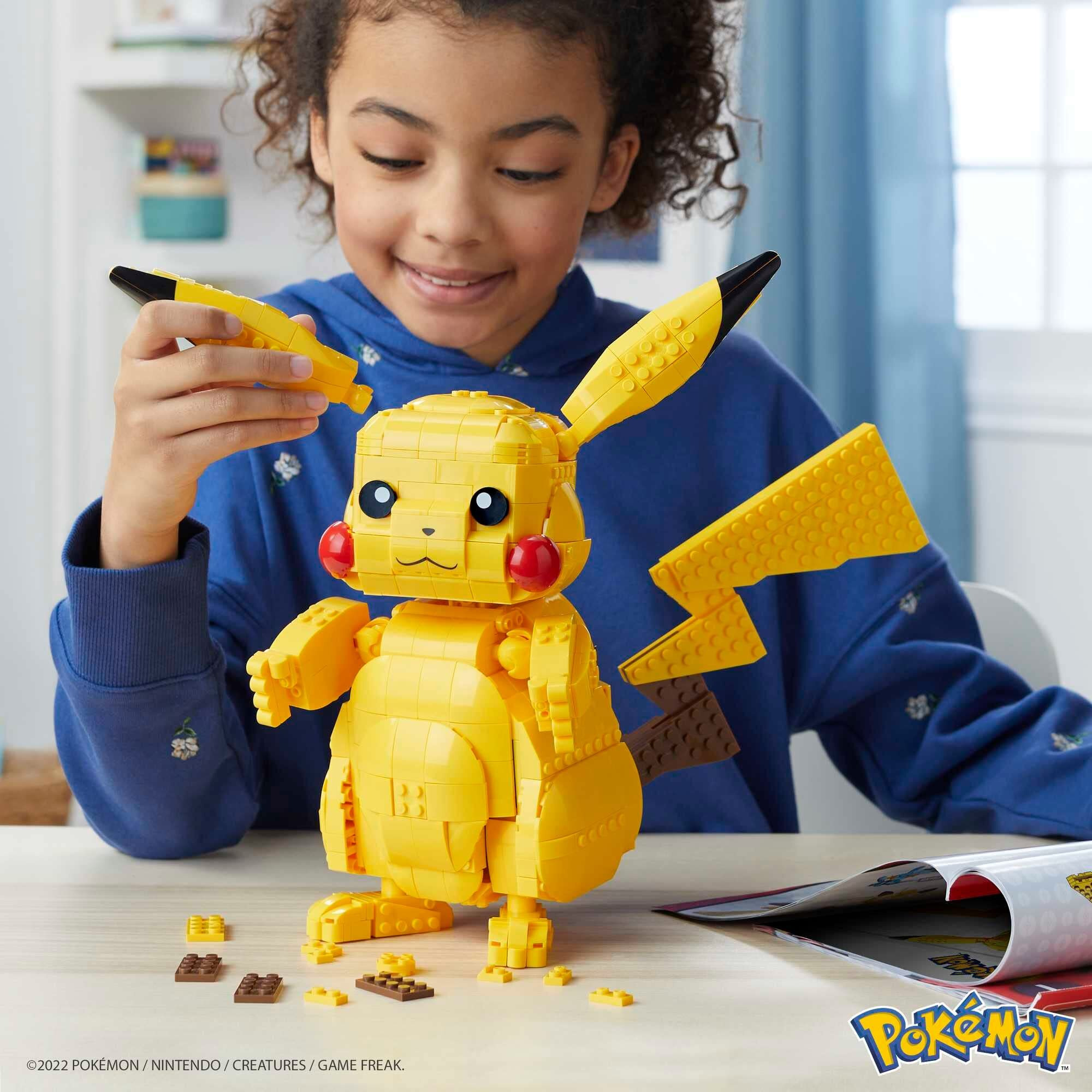 Mega Pok  Mon Building Toys Set Jumbo Pikachu With 806 Pieces, Articulated And Poseable, 12 Inches Tall, For Kids