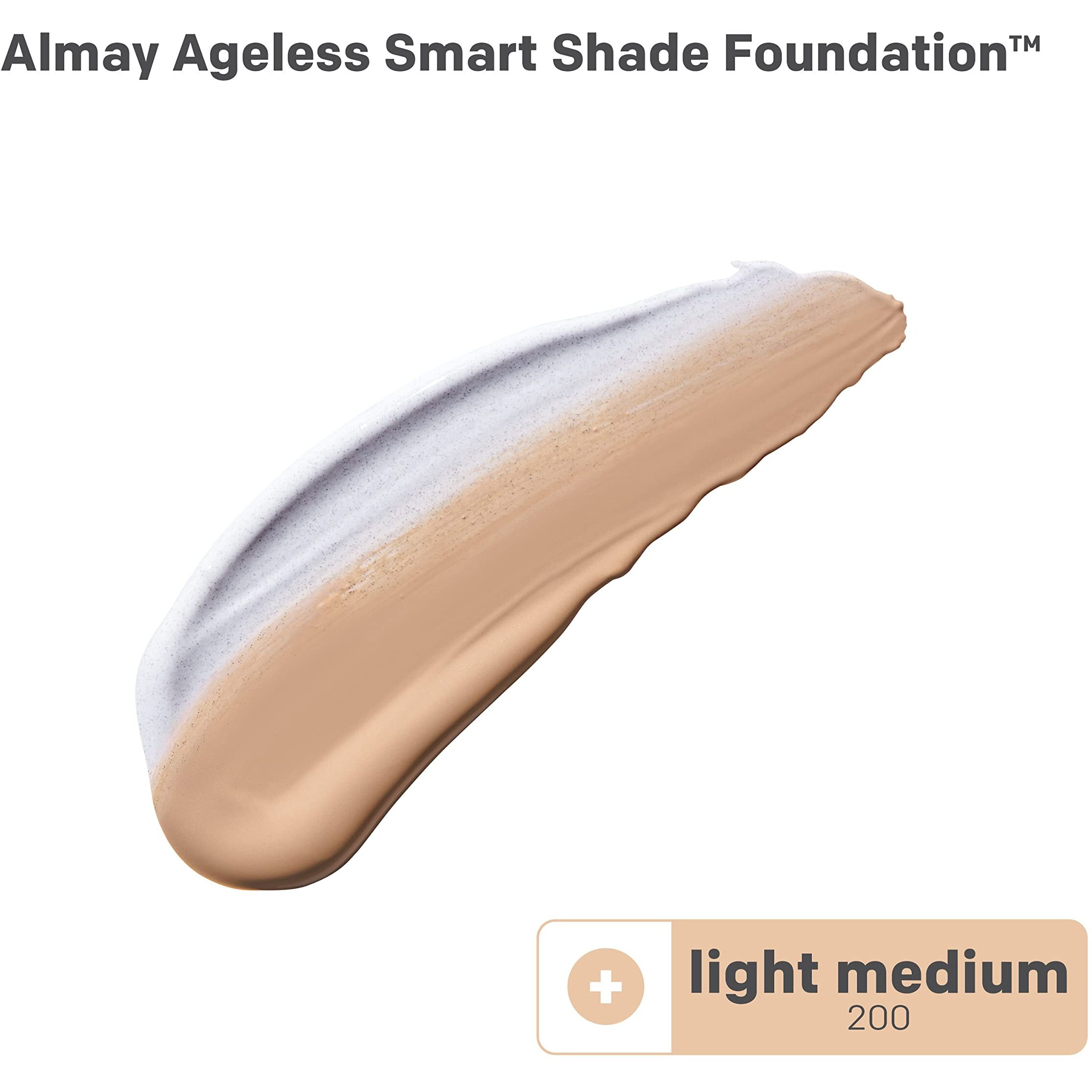 Almay Anti-Aging Foundation, Smart Shade Face Makeup With Hyaluronic Acid, Niacinamide, Vitamin C & E, Hypoallergenic-Fragrance Free, 200 Light Medium, 1 Fl Oz (Pack Of 1)