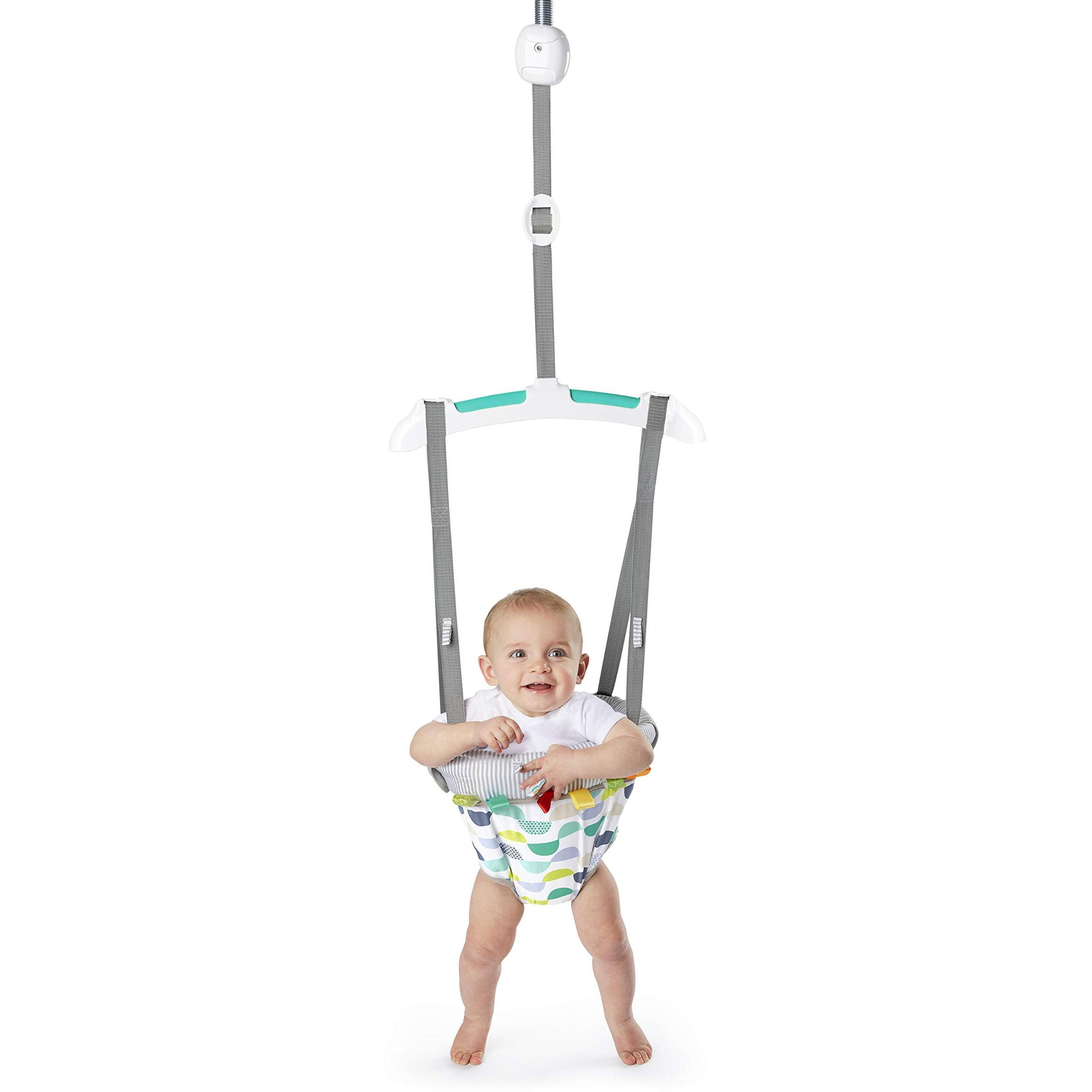Bright Starts Playful Parade Door Jumper For Baby With Adjustable Strap, 6 Months And Up, Max Weight 26 Lbs