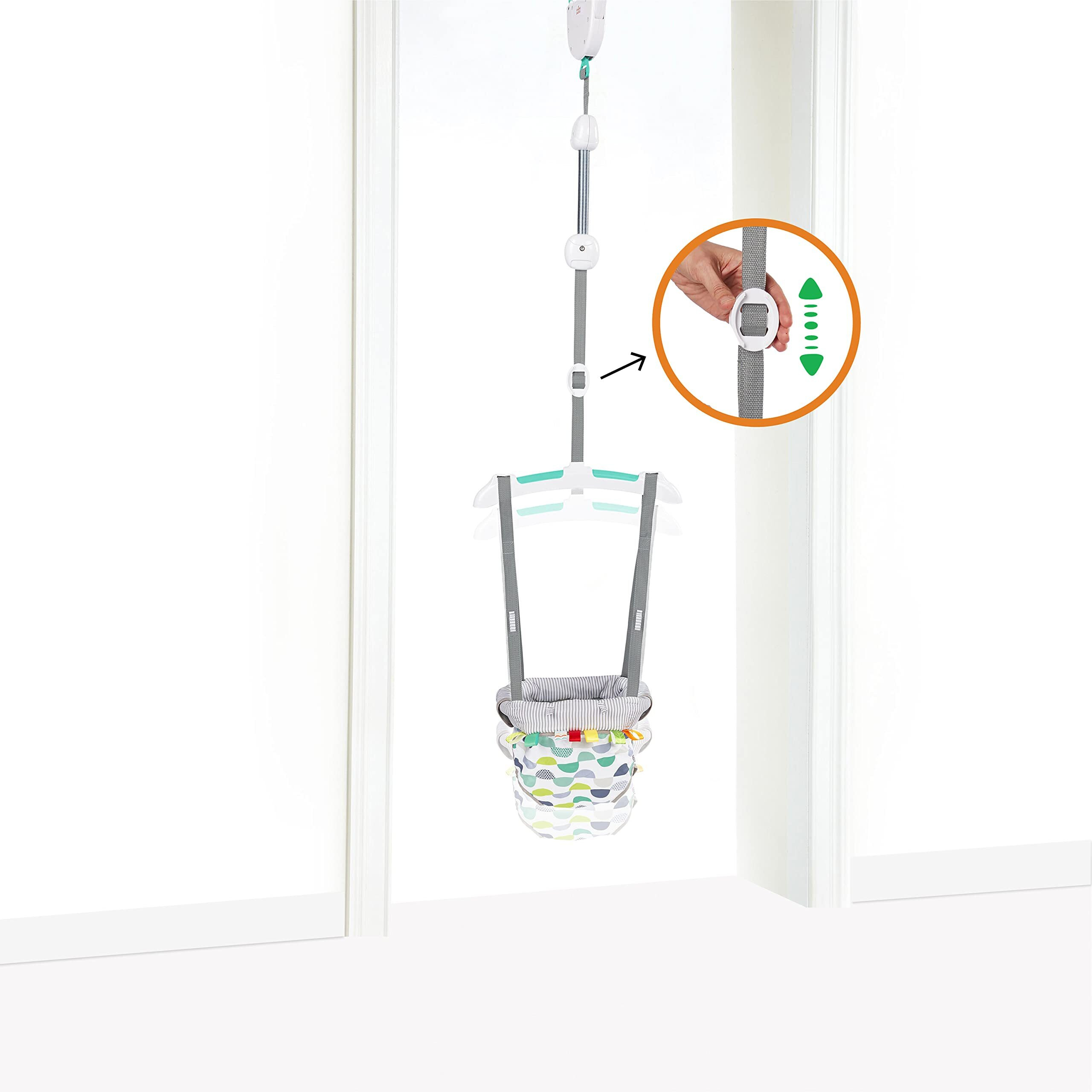 Bright Starts Playful Parade Door Jumper For Baby With Adjustable Strap, 6 Months And Up, Max Weight 26 Lbs