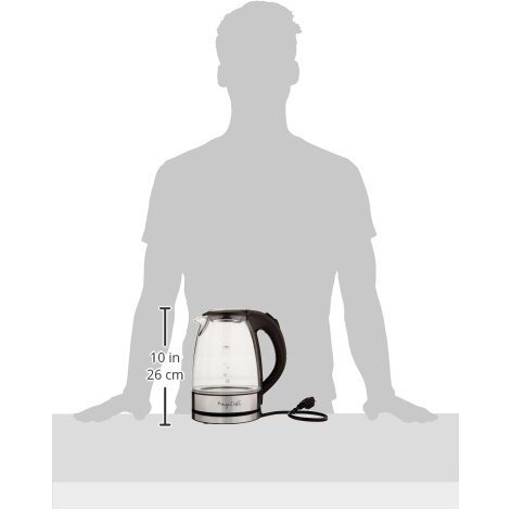 Megachef Stainless Steel Light Up Tea Kettle, 1.7L, Clear Glass