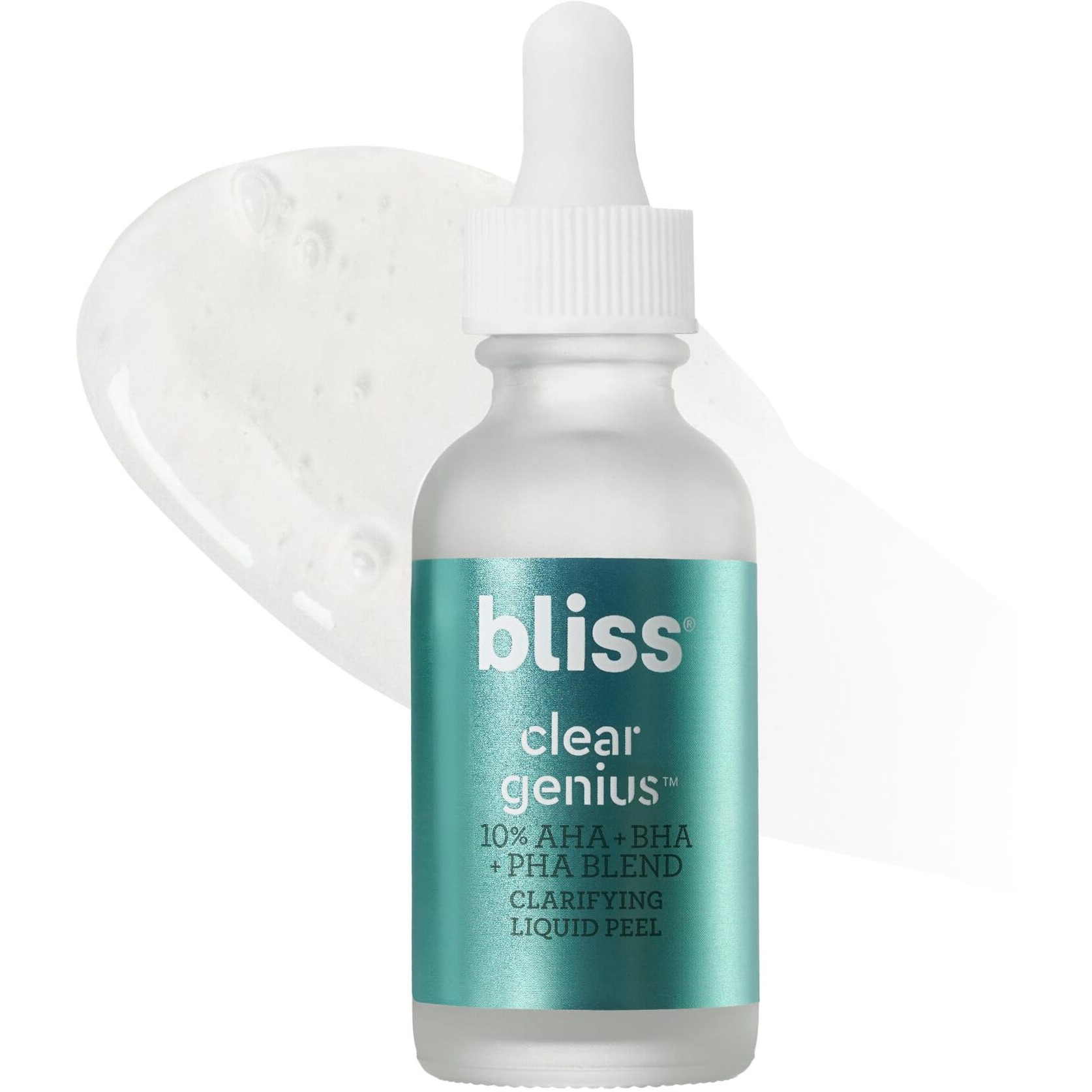 Bliss Clear Genius Clarifying Overnight Liquid Peel - 1 Fl Oz - Clear Pores & Exfoliate Skin - Non-Irritating - Clean - Vegan & Cruelty-Free