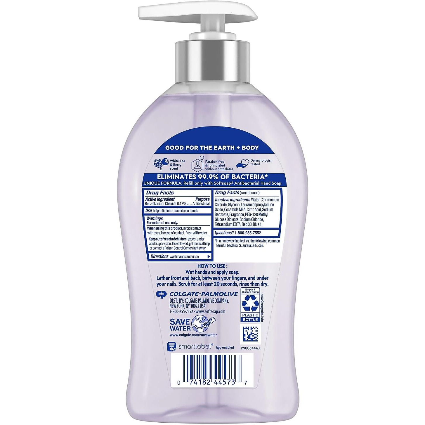 Softsoap Liquid Hand Soap White Tea And Fusion, Berry, 11.25 Fl Oz