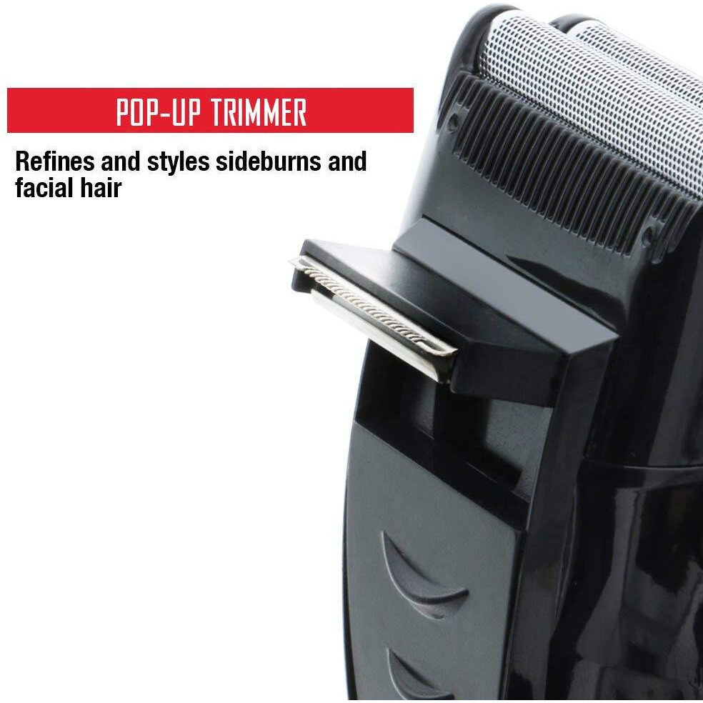 Barbasol Rechargeable Electric Foil Shaver With Stainless Steel Blades And Pop Up Trimmer
