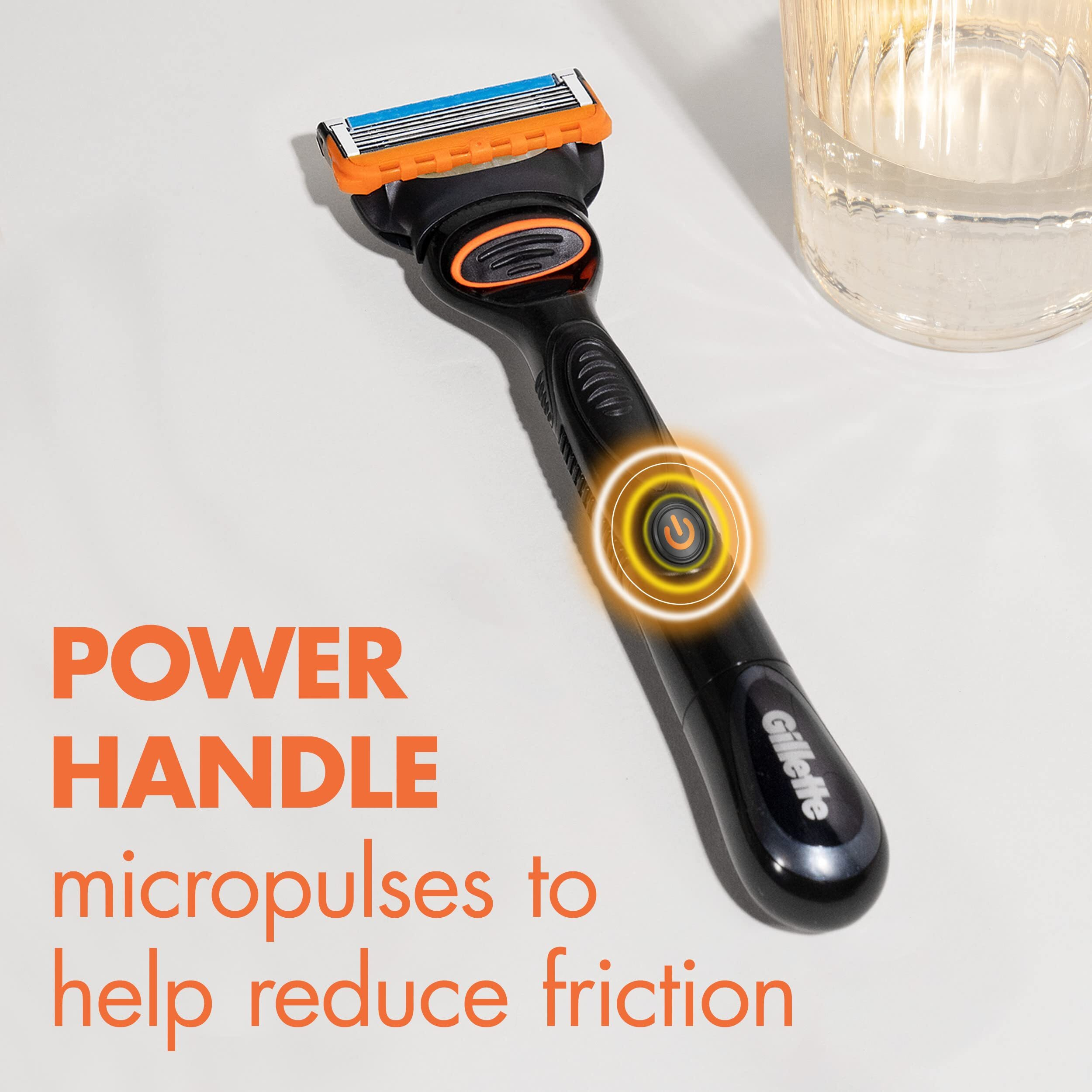 Gillette Fusion5 Power Razor For Men, 1 Gillette Power Razor Handle + 1 Blade Refill