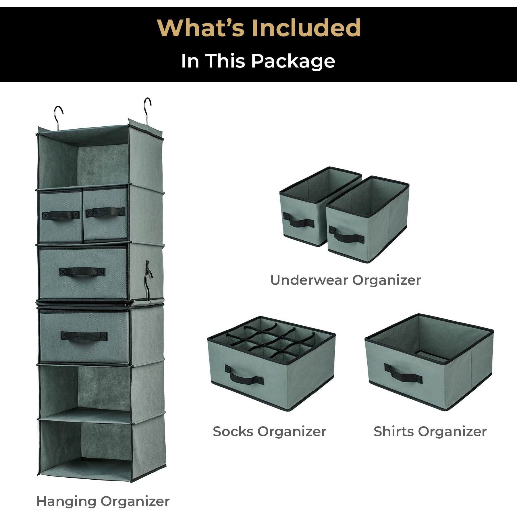 Smirly 6 Shelf Seperable Hanging Closet Organizer And Storage Shelves - Hanging Organizer For Closet, Hanging Shelves For Closet Organizers And Storage, Large Closet Organizer, Sweater Organizer.