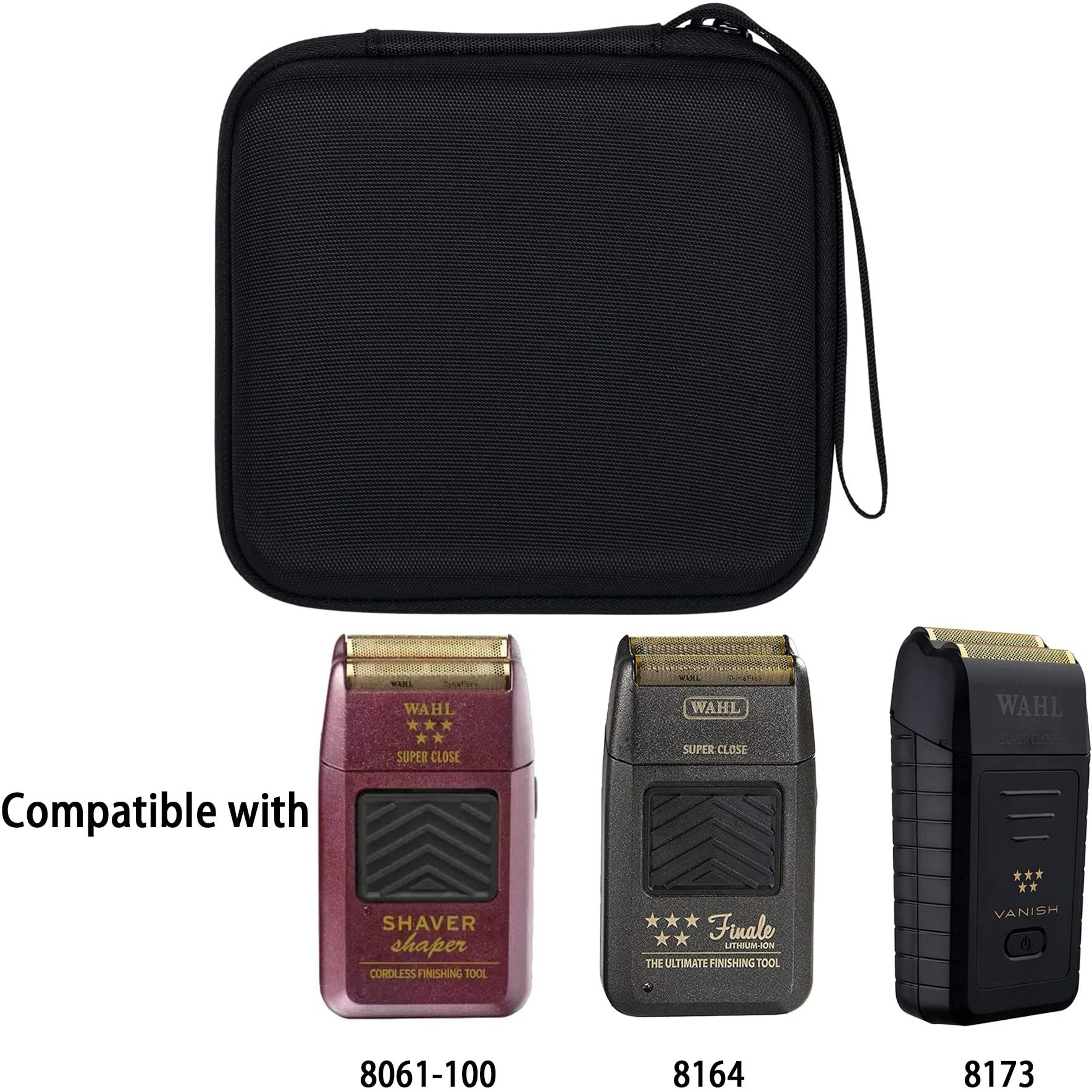 Co2Crea Hard Travel Case Replacement For Wahl Professional 8061-100 8164 5-Star Series Rechargeable Shaver Shaper (Black Case)