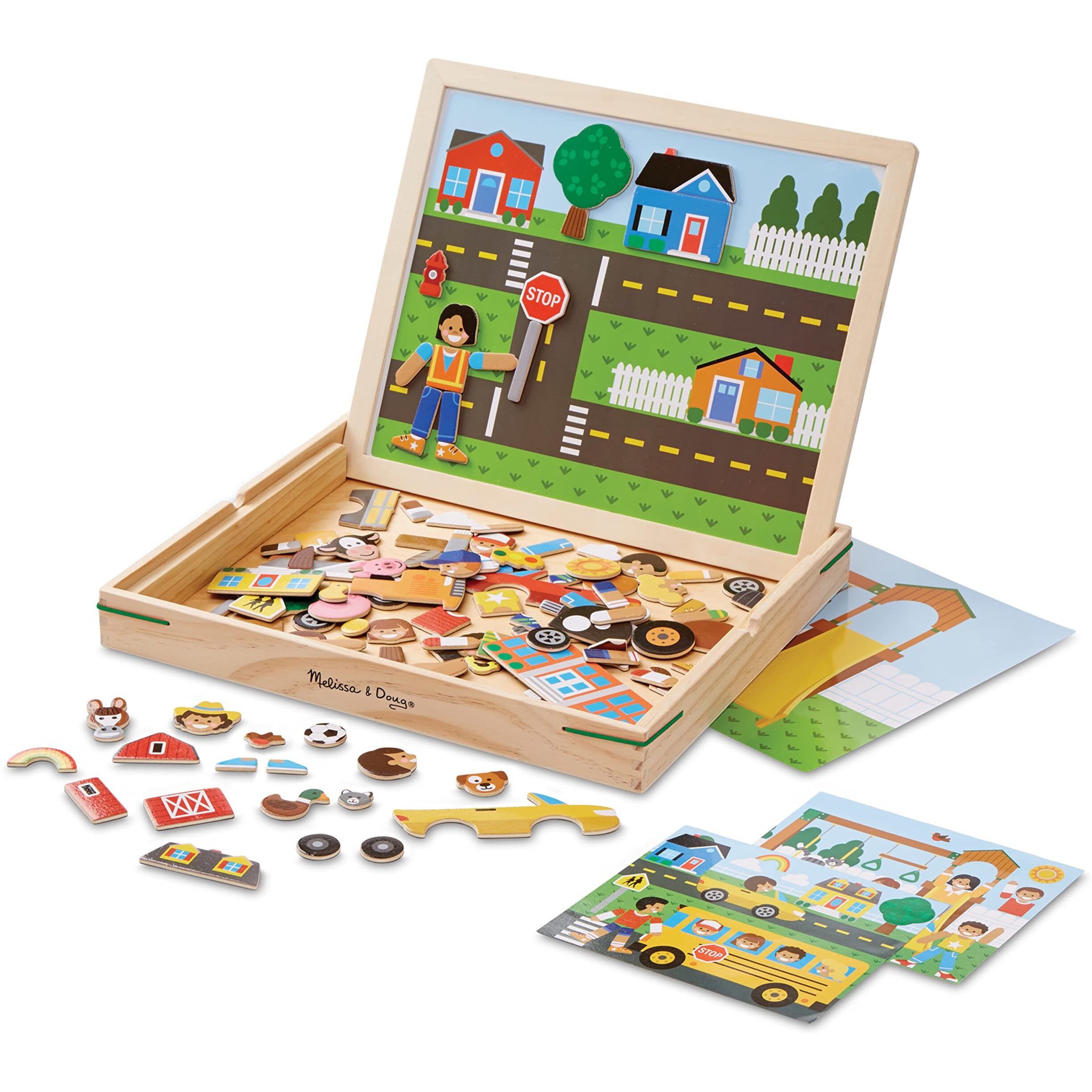 Melissa & Doug Wooden Magnetic Matching Picture Game With 119 Magnets And Scene Cards