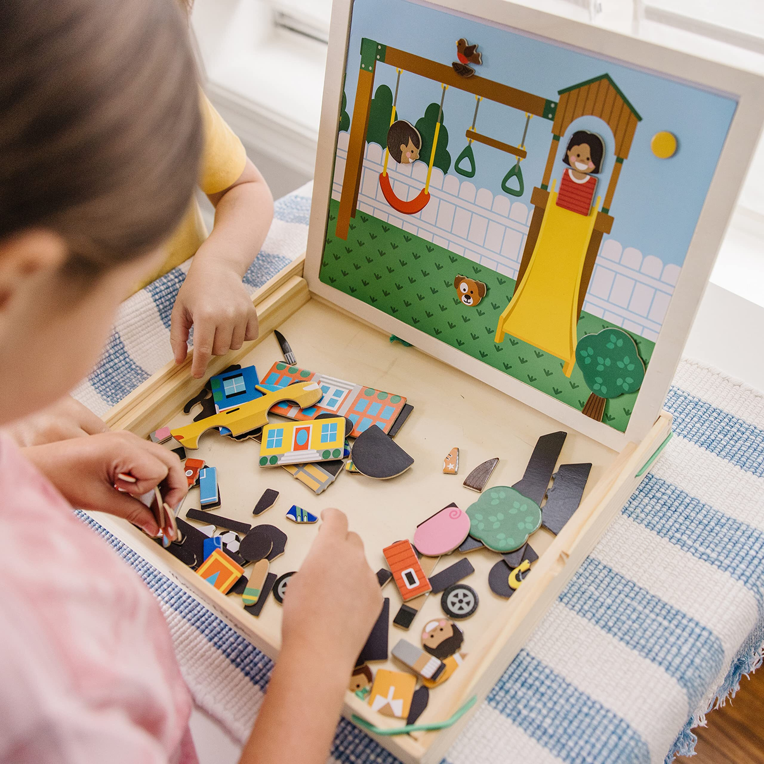 Melissa & Doug Wooden Magnetic Matching Picture Game With 119 Magnets And Scene Cards