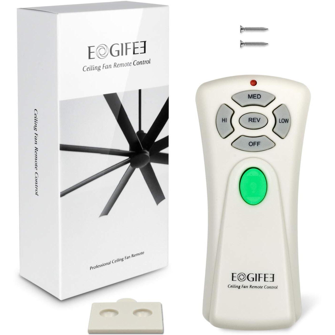 Eogifee Ceiling Fan Remote Control With Reverse, Light Dimmer, 3 Speed Adjustable Control Of Replacement Of Hampton Bay Chq7080T Uc7080T Remote Control Only Remote