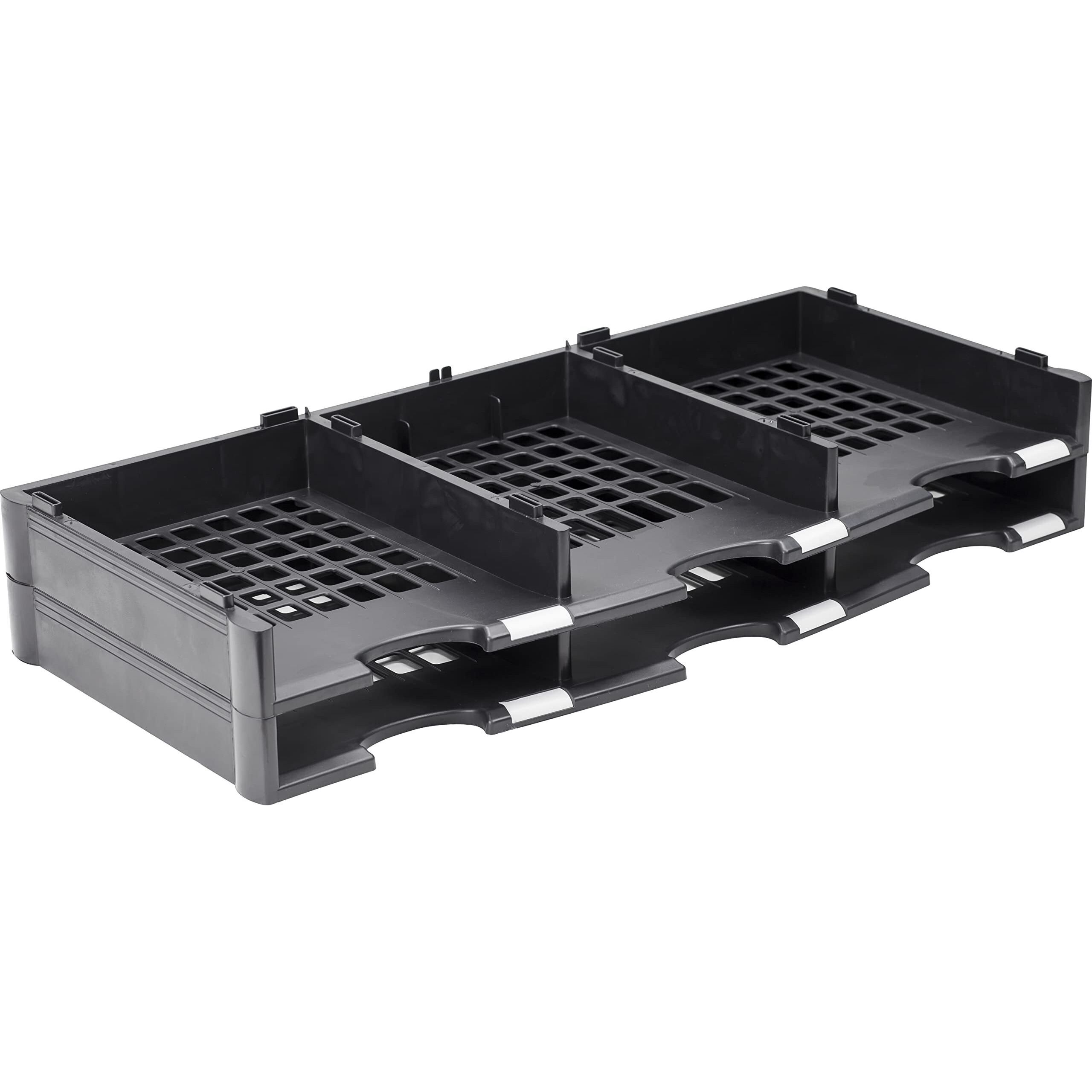 Storex 6-Compartment Literature Organizer Add-On Unit, 31.38 X 14.13 X 5.63 Inches, Black (61417U01C)