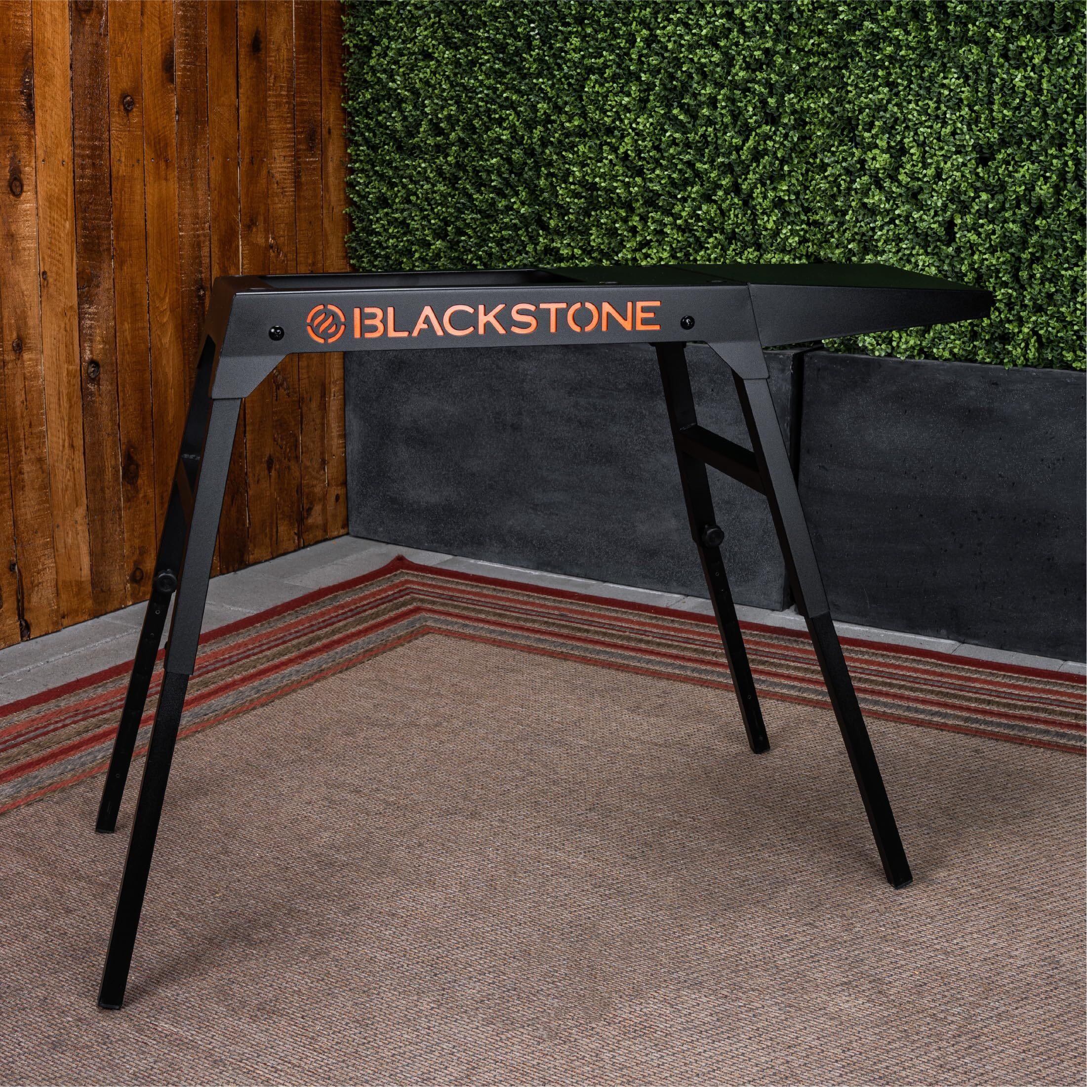 Blackstone 5013 Collapsible 17    And 22    Tabletop Griddle Stand With Adjustable Legs And A Removable Side Shelf, Powder Coated Steel, Black