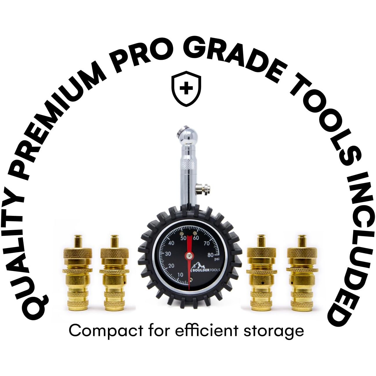 Boulder Tools Tire Deflator - 80 Psi Air Pressure Gauge - Adjustable, Automatic For Cars, Trucks And Motorcycles - Ideal Offroading Accessories