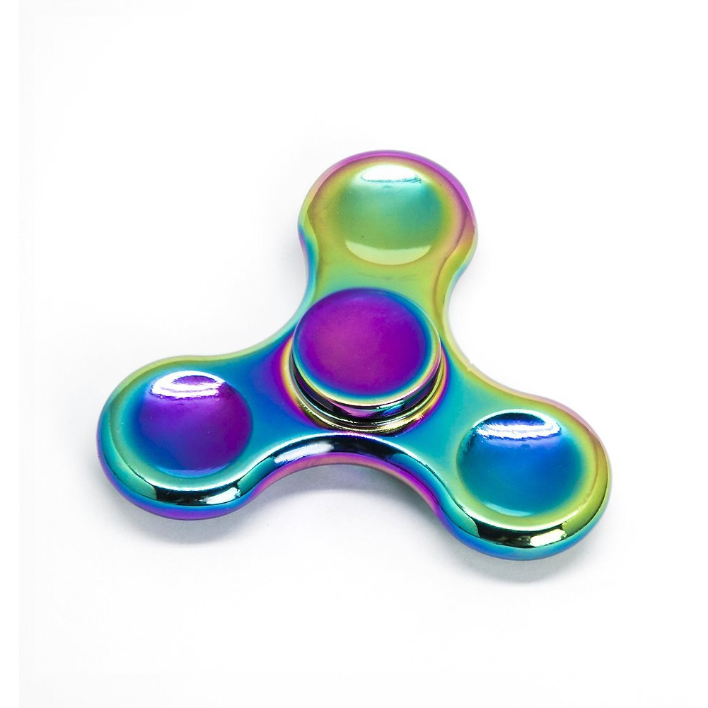 Rainbow Fidget Spinner - Metal Stainless Steel Figit Hand Toy For Kids And Adult (Round)
