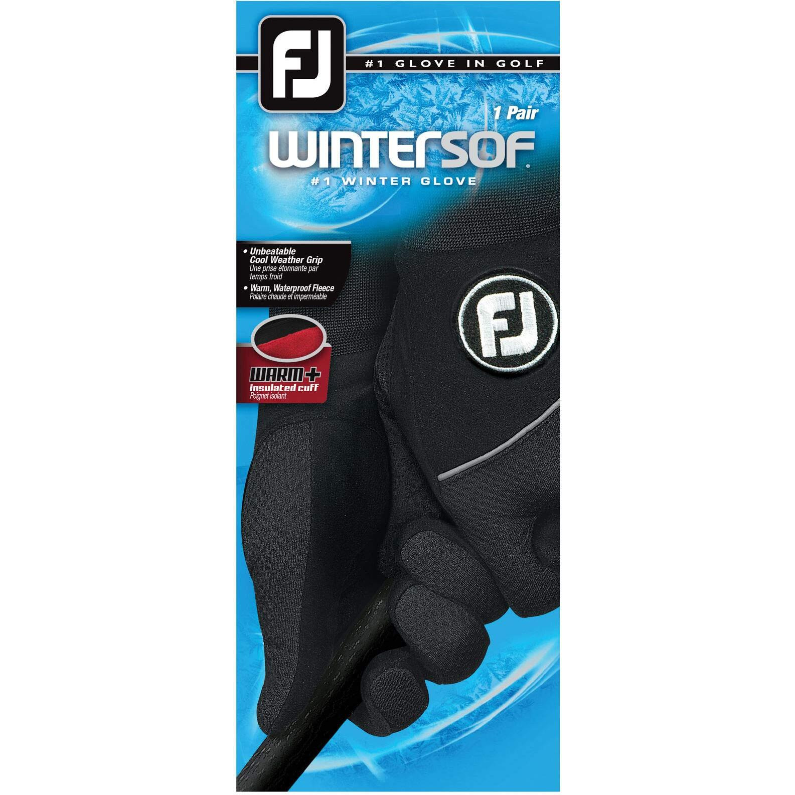 Footjoy Men's Wintersof Pair Golf Glove Black Large, Pair