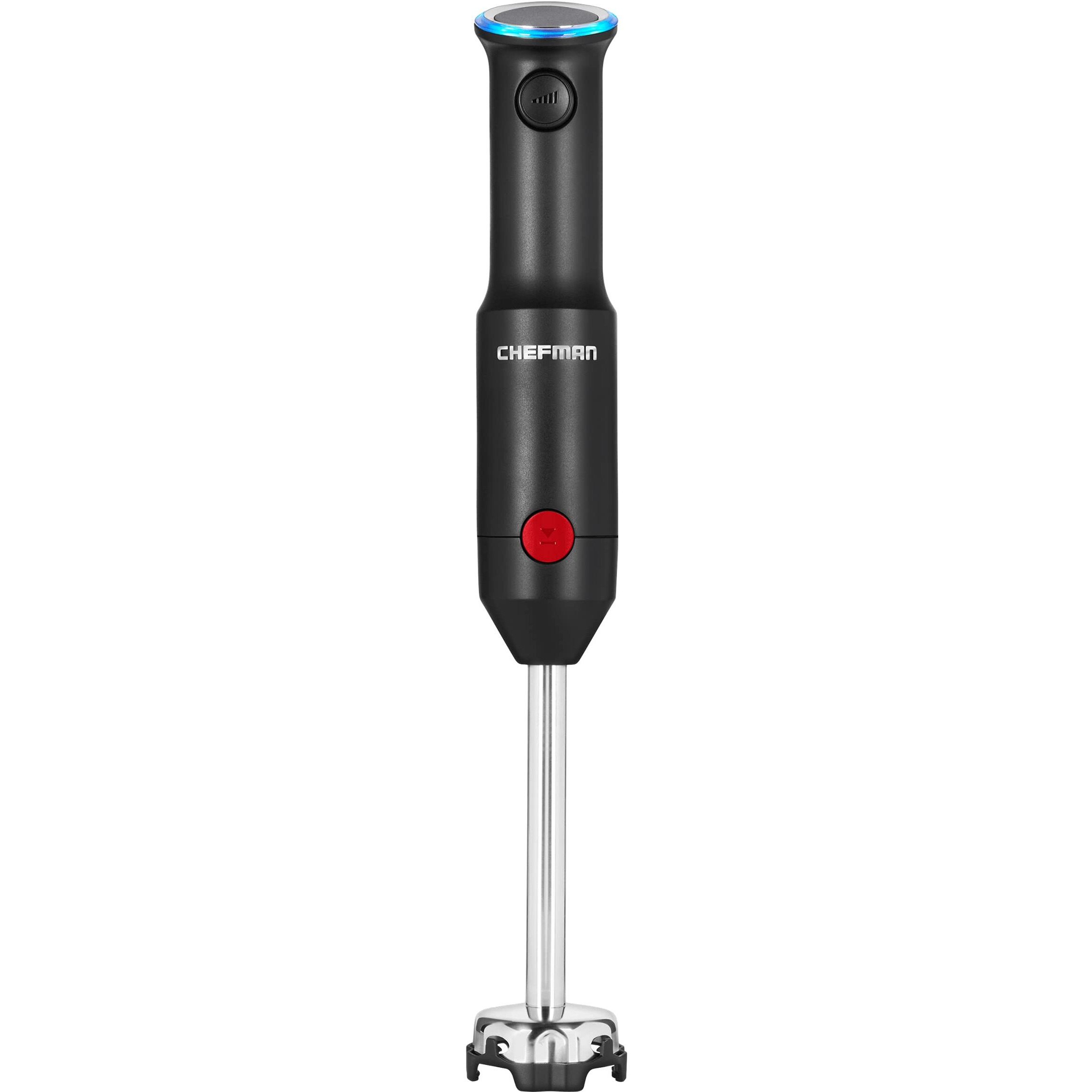 Chefman Cordless Portable Immersion Blender With One-Touch Speed Control - Quick Mix For Shakes, Smoothies, Soups, Dips, Sauces - Black - Stainless Steel Blades - Bpa-Free - Dishwasher Safe