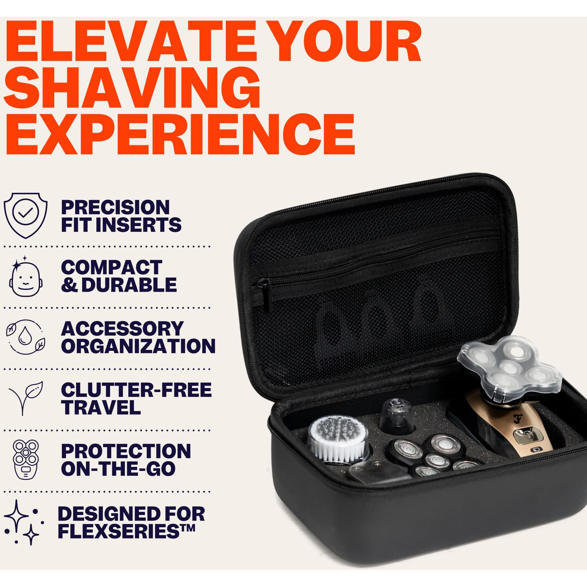 Freebird Flexseries Travel Case - Robust And Water-Resistant, Enhanced Durability, Customizable Foam Inserts, Spacious And Portable, Compatible With Flexseries Shaver For Men And Women