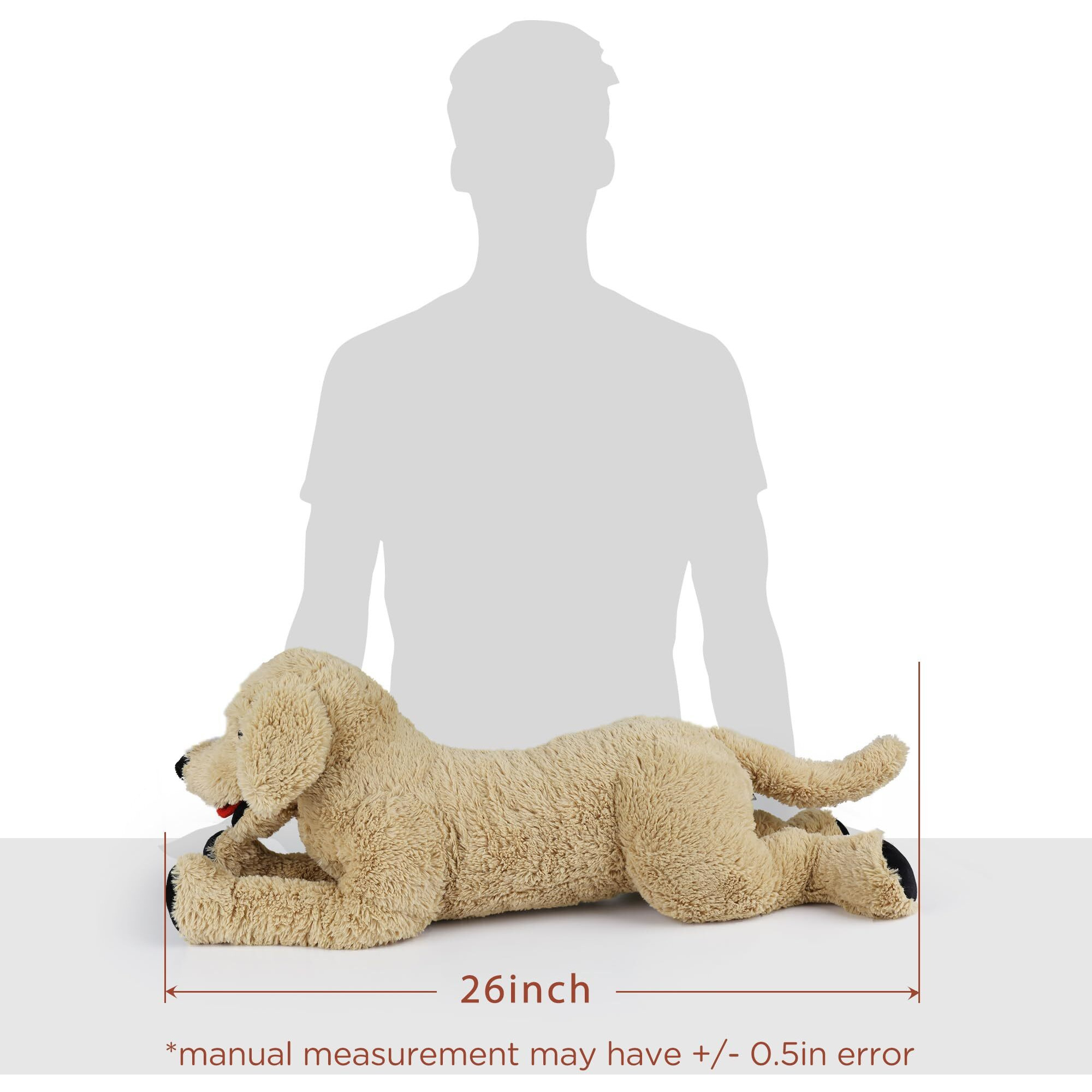 Lotfancy Dog Stuffed Animals, 26'' Cuddly Golden Retriever Stuffed Animals, Dog Plush Toy, Large Stuffed Dog, Gifts For Kids, Pets, For Birthday, Valentine's Day, Easter, Beige