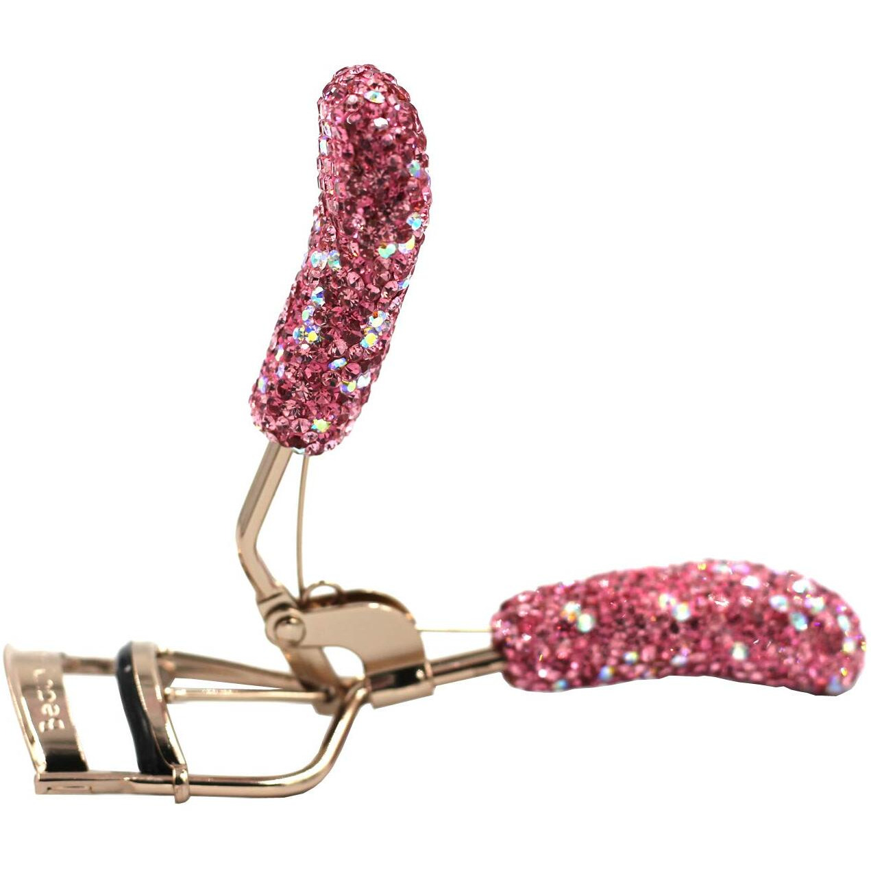 Bestbling Bling Makeup Eyelash Curler With Refill Silicone Pressure Pads And Spring Loaded For No Pinching Or Pulling (Pink)