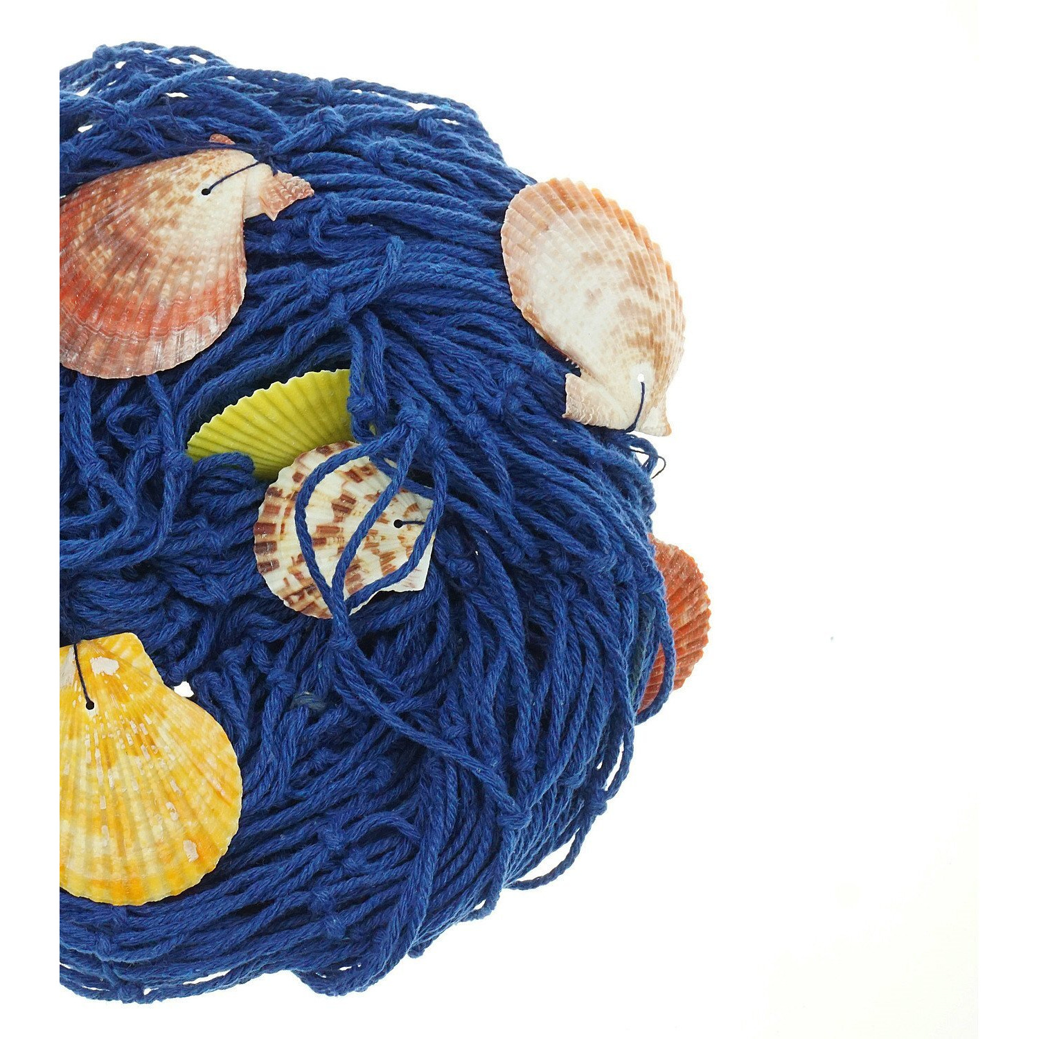 Bilipala Mediterranean Fishing Net Decoration, Fish Netting With Seashell Decor, Nautical Party Decorations, Blue
