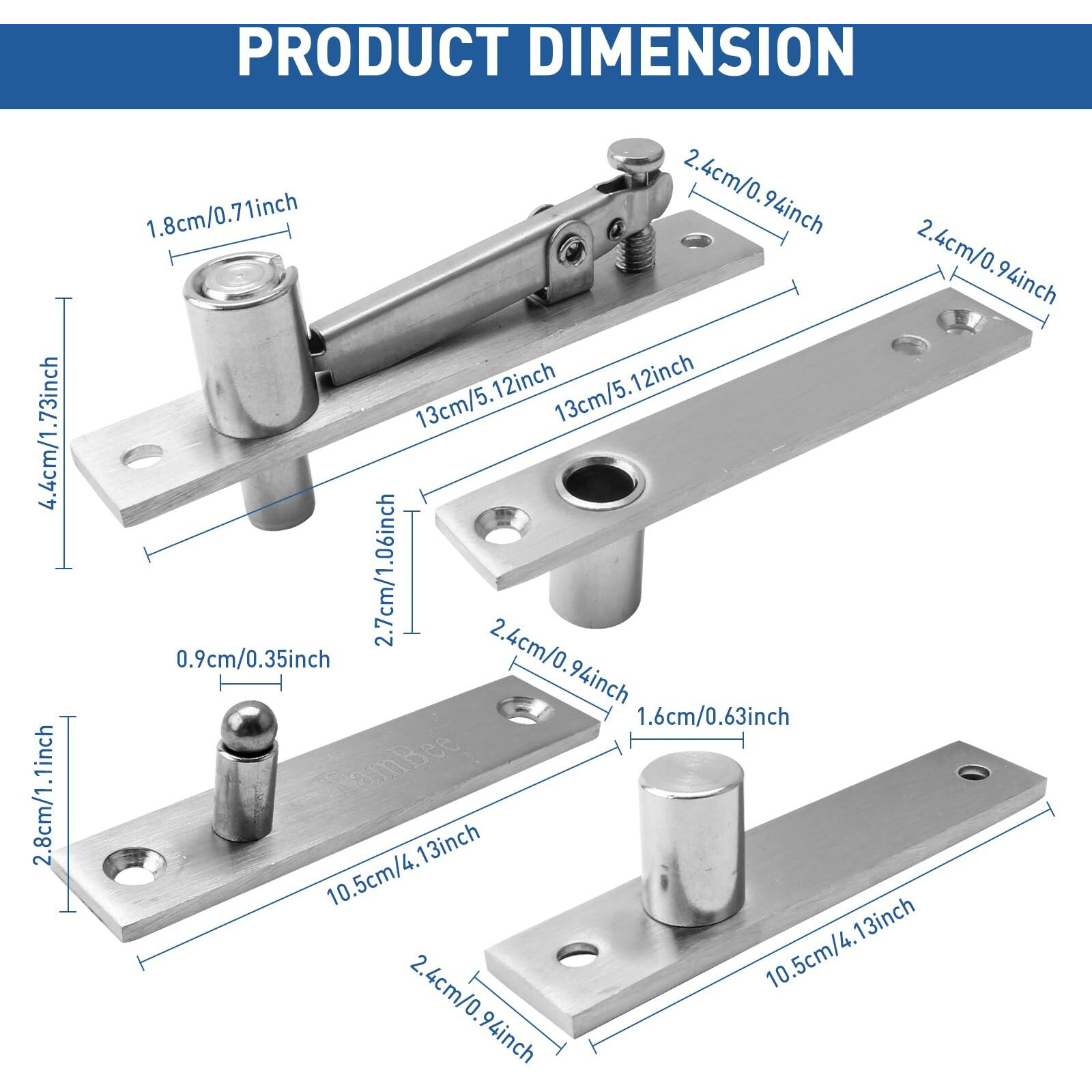 Tambee Door Pivot Hinges Heavy Duty Hinges For Wood Doors 360 Degree Shaft Stainless Steel Pivot Hinge System