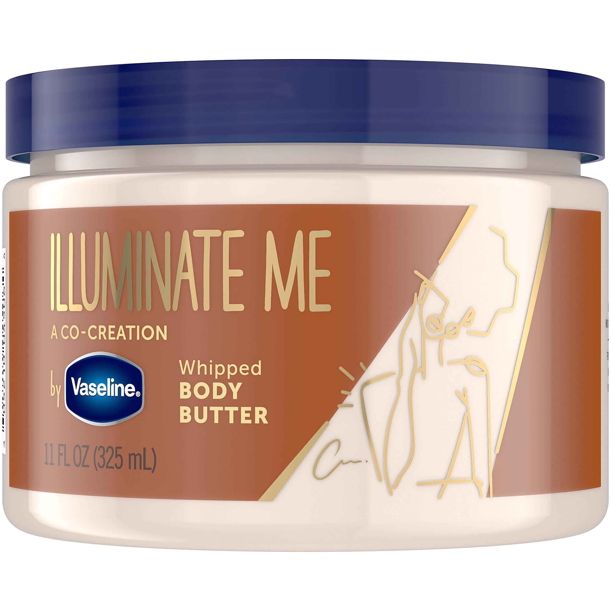 Vaseline Illuminate Me Shea Butter Whipped Body Butter For Melanin Rich Skin Provides 24 Hour Moisturization For Dry Skin 11 Oz