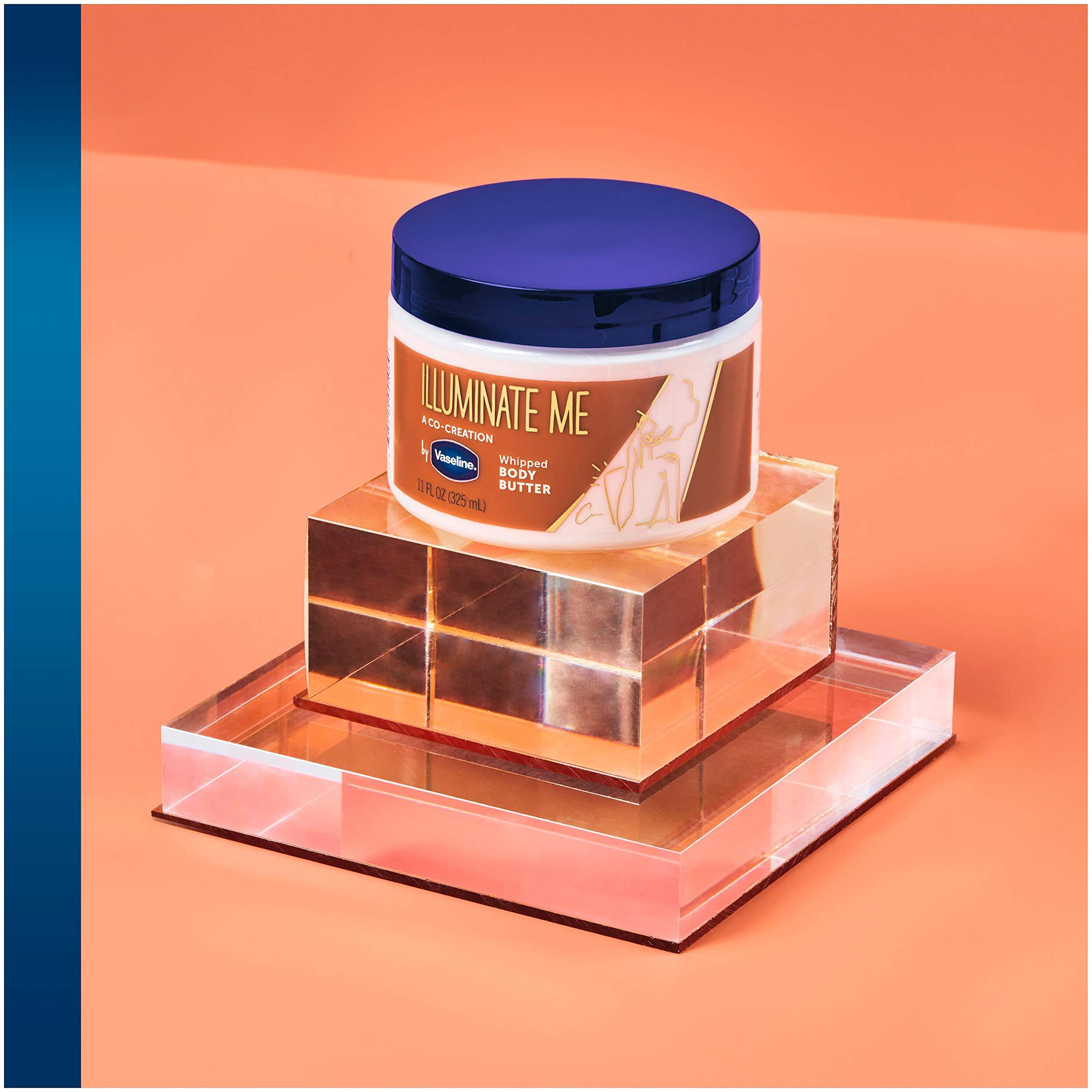 Vaseline Illuminate Me Shea Butter Whipped Body Butter For Melanin Rich Skin Provides 24 Hour Moisturization For Dry Skin 11 Oz