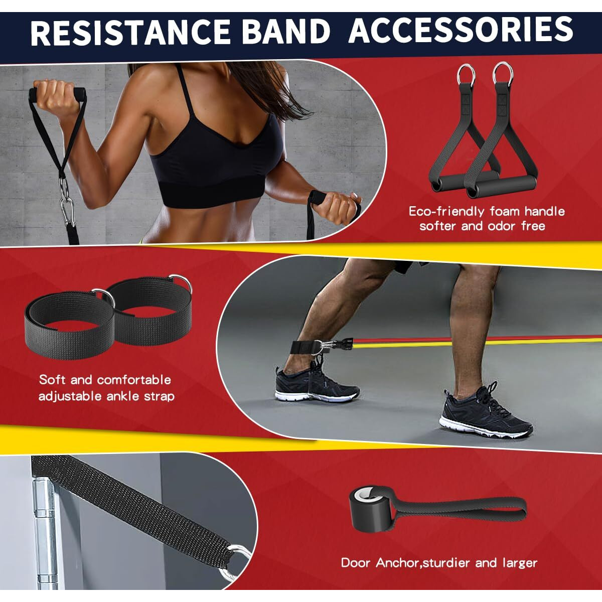 Whatafit Resistance Bands, Exercise Bands,Resistance Bands For Working Out, Work Out Bands With Handles For Men And Women Fitness, Strength Training Home Gym Equipment