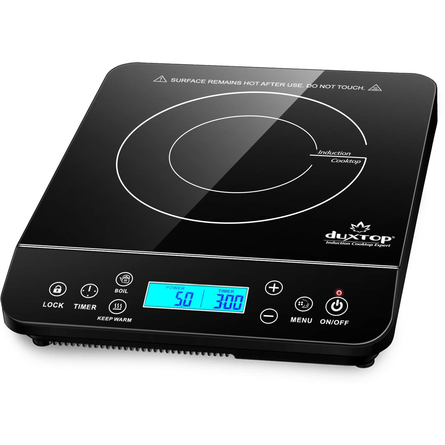 Duxtop Portable Induction Cooktop, Countertop Burner Induction Hot Plate With Lcd Sensor Touch 1800 Watts, Black 9610Ls Bt-200Dz