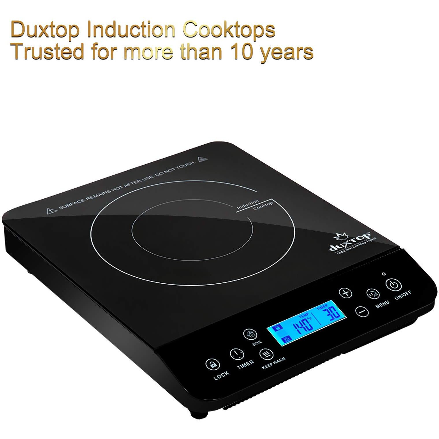Duxtop Portable Induction Cooktop, Countertop Burner Induction Hot Plate With Lcd Sensor Touch 1800 Watts, Black 9610Ls Bt-200Dz
