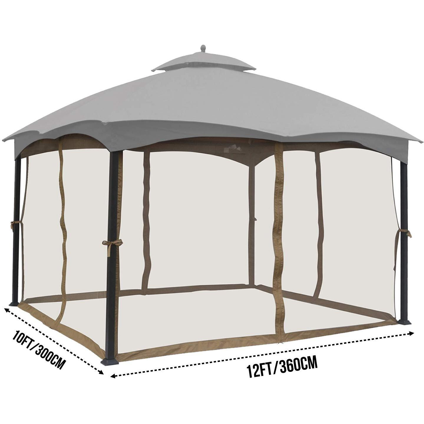 Abccanopy Replacement Netting Walls For 10' X 12' Gazebo, Beige