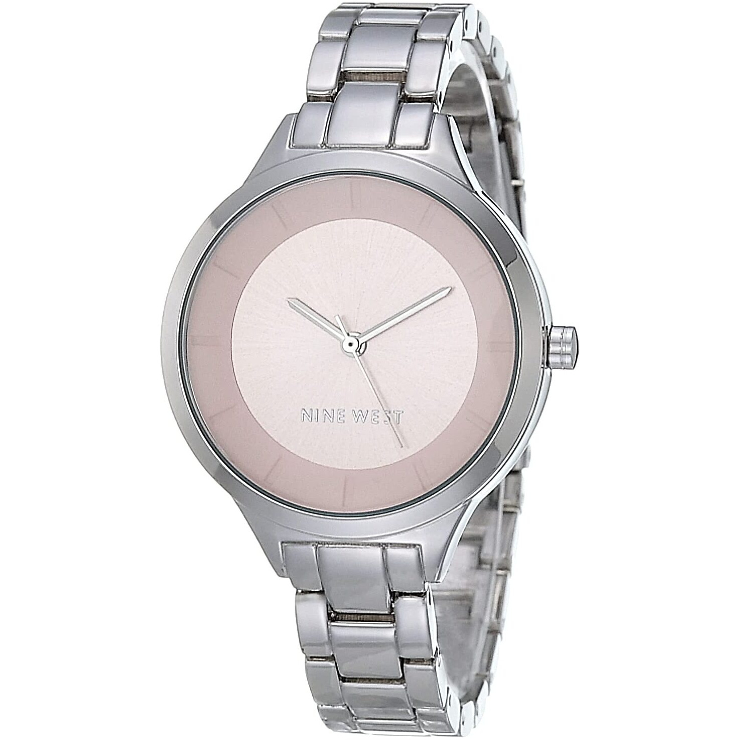 Nine West Women Japanese Quartz Dress Watch With Metal Strap, Silver, 12 (Model Nw/2225Lpsv)