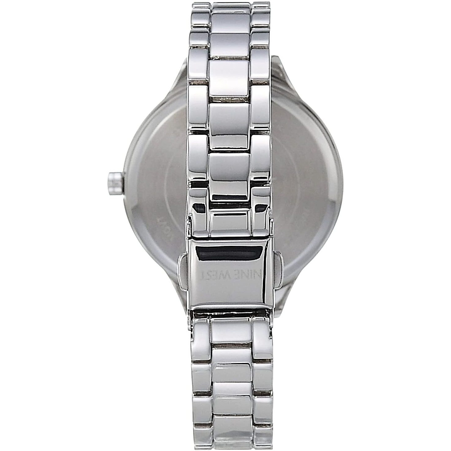 Nine West Women Japanese Quartz Dress Watch With Metal Strap, Silver, 12 (Model Nw/2225Lpsv)