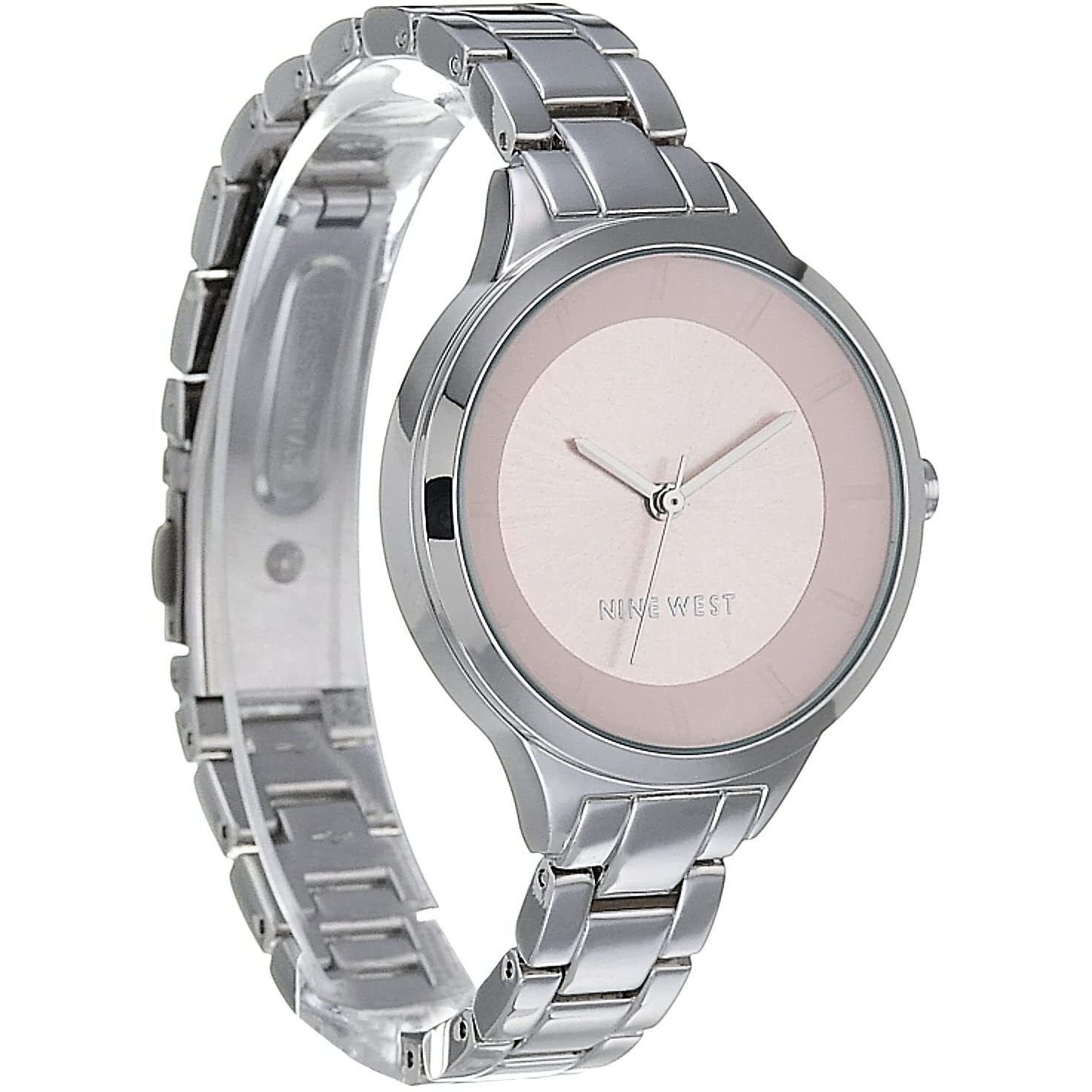 Nine West Women Japanese Quartz Dress Watch With Metal Strap, Silver, 12 (Model Nw/2225Lpsv)