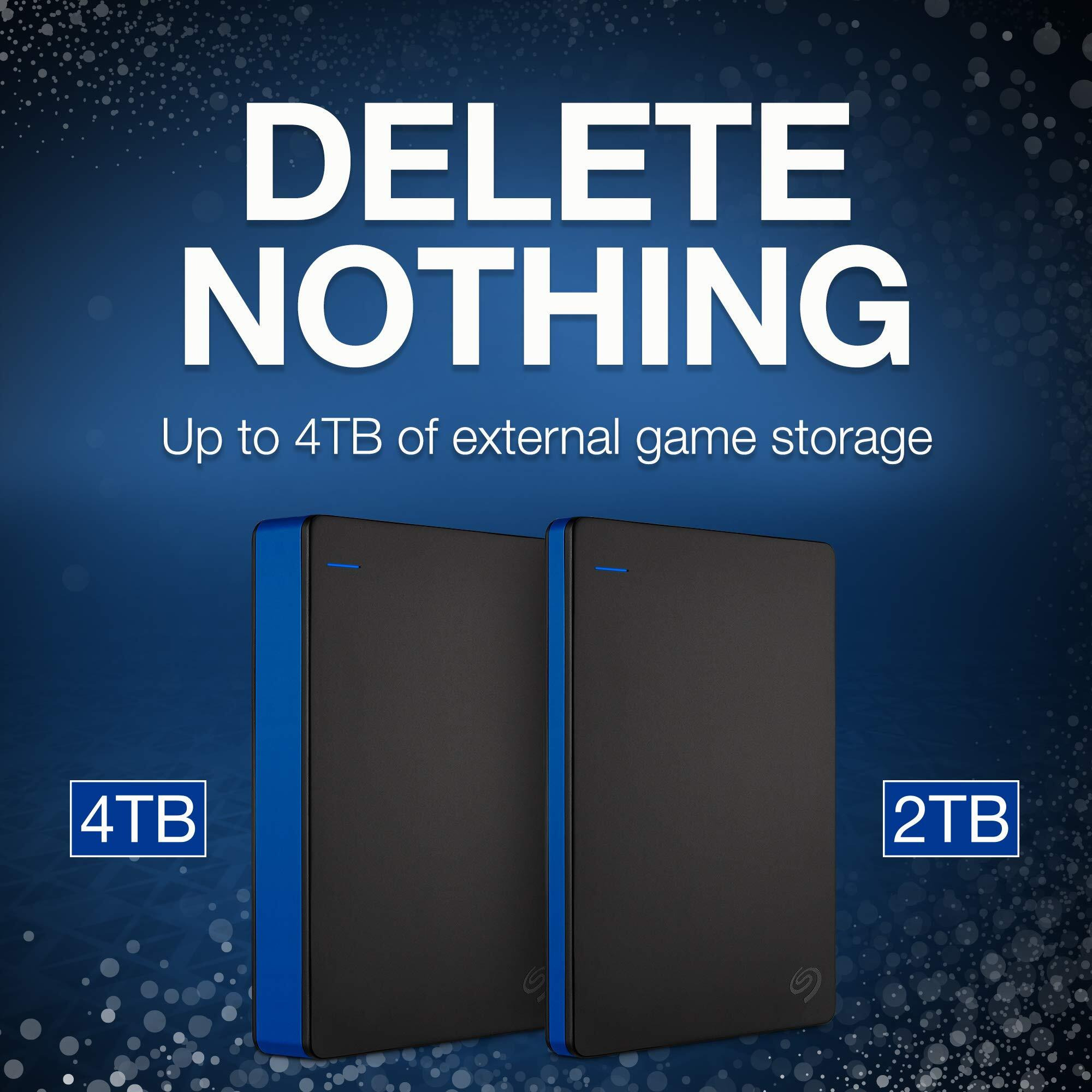 Seagate Game Drive 4Tb External Hard Drive Portable Hdd - Compatible With Ps4 (Stgd4000400) Blue