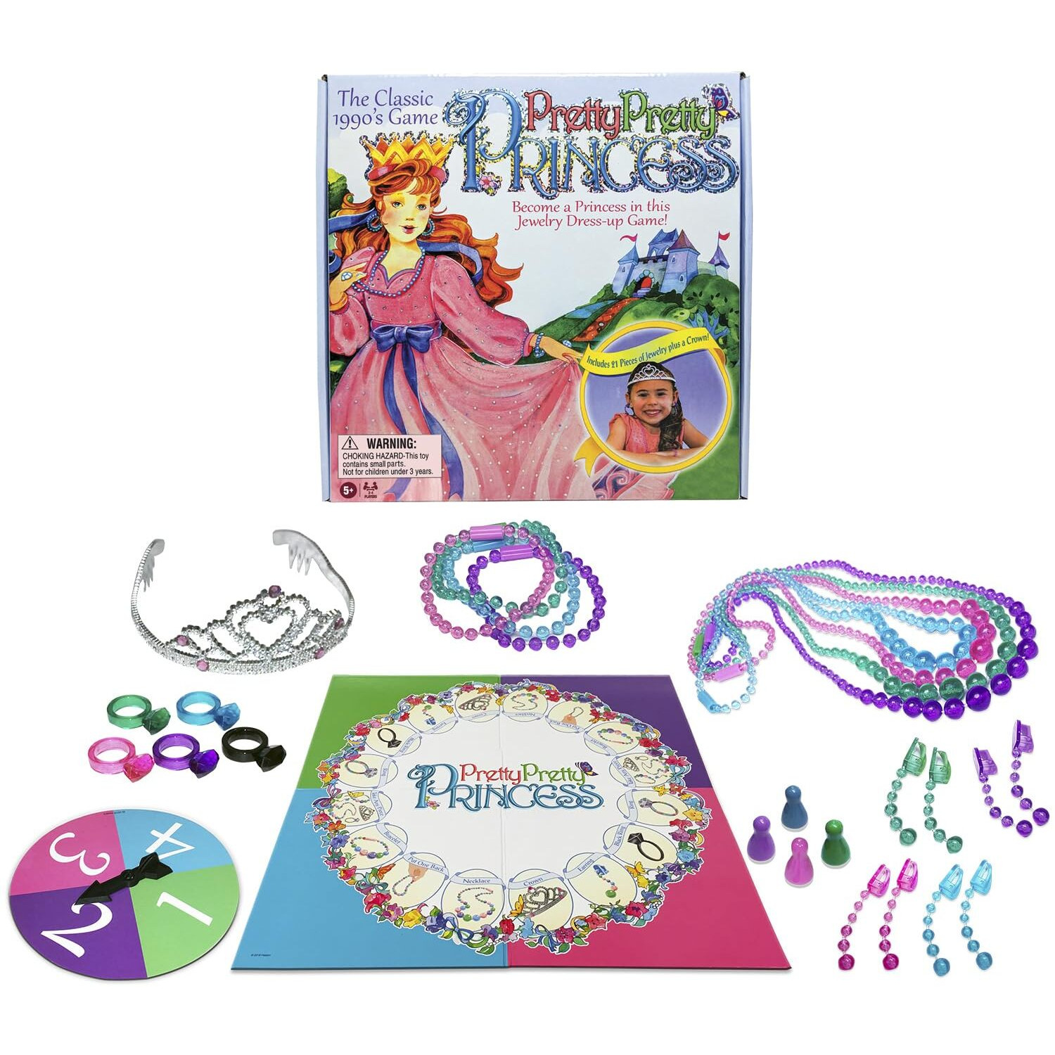 Pretty, Pretty, Princess With 1990's Artwork By Winning Moves Games Usa, A Delightful Jewelry Dress-Up Game For 2-4 Players, Ages 5 And Up (1222)