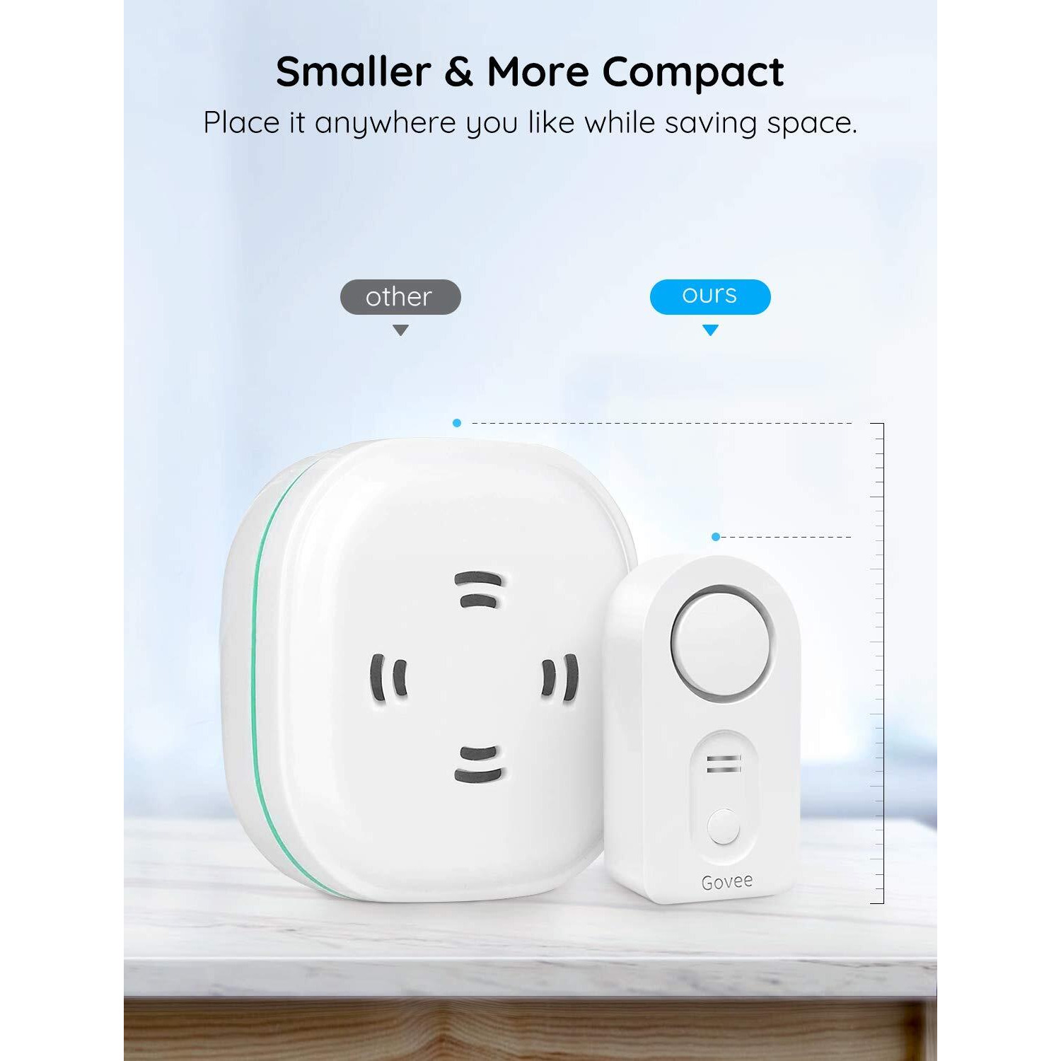 Govee Water Detectors, 100Db Adjustable Audio Alarm Sensor, Sensitive Leak And Drip Alert, For Kitchen Bathroom Basement (Battery Included)