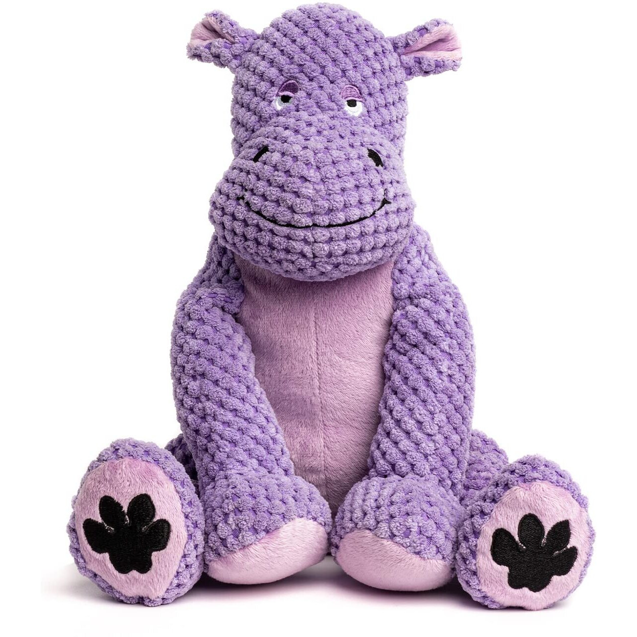 Fabdog Floppies Plush Dog Toy - Cute & Durable Squeaky Dog Toys - Best Squeak Toy For Puppies And All Breeds | Ideal Pet Gift| Large Hippo